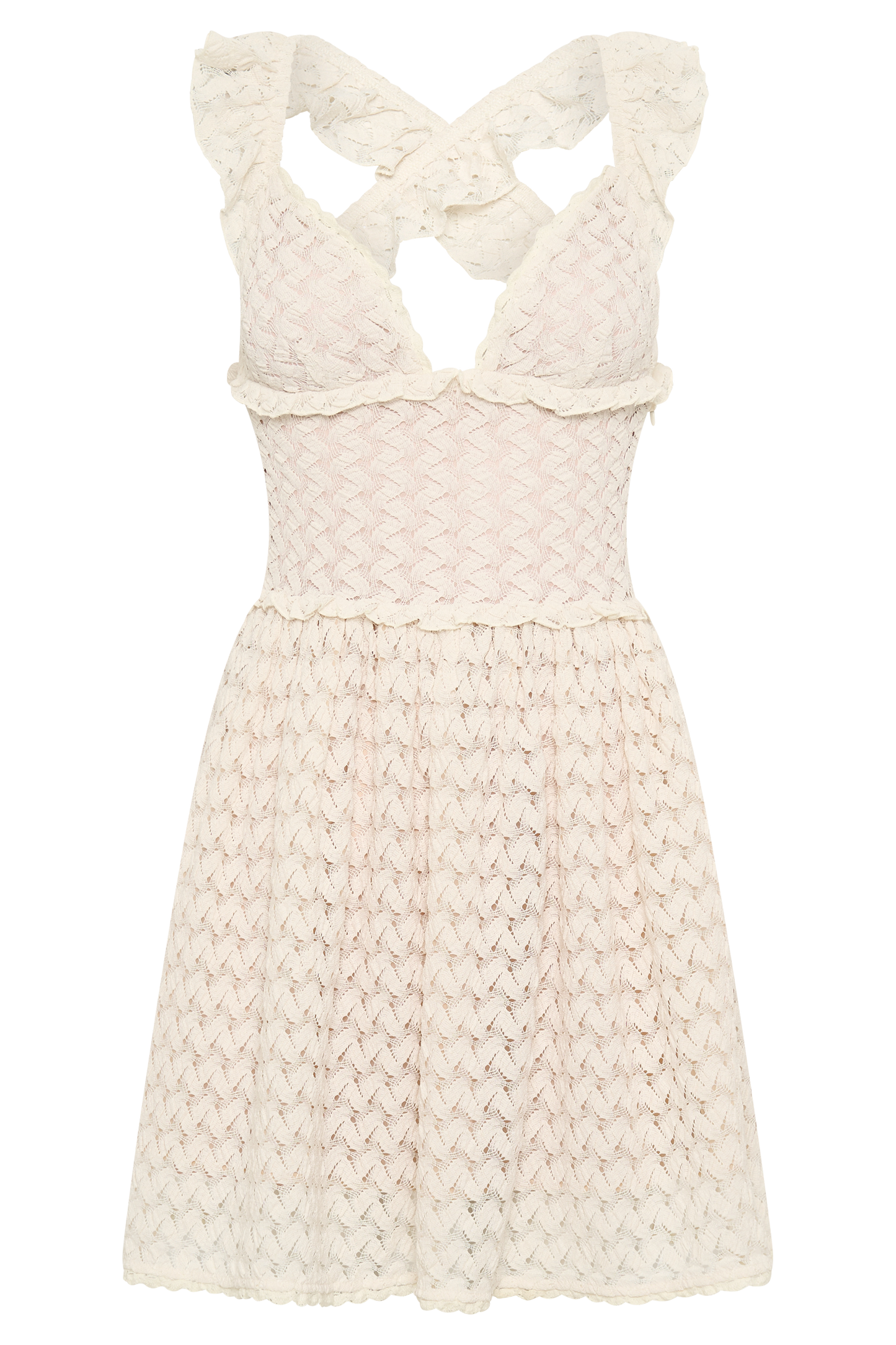 Mini-robe en dentelle Ezra - Ivoire