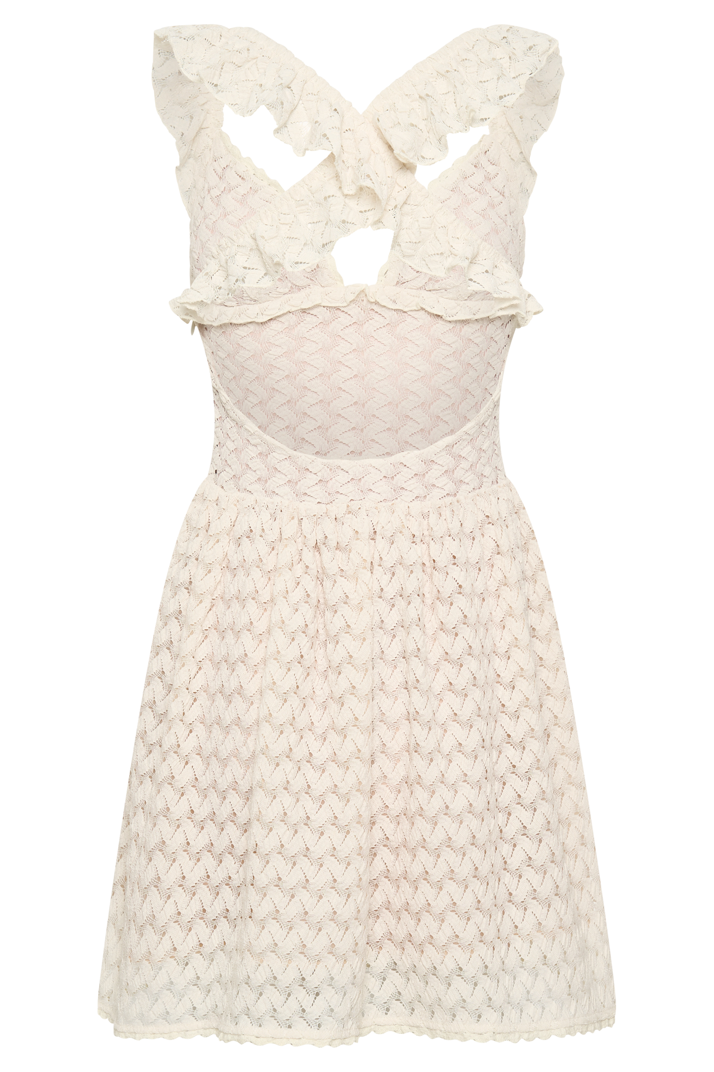 Mini-robe en dentelle Ezra - Ivoire