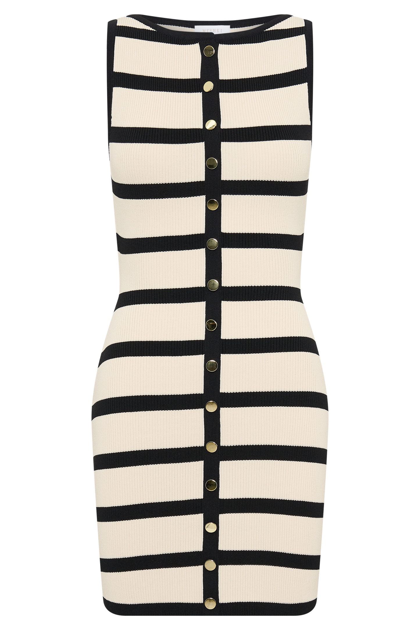 Mini-robe en jersey rayé Sawyer - Noir/Crème