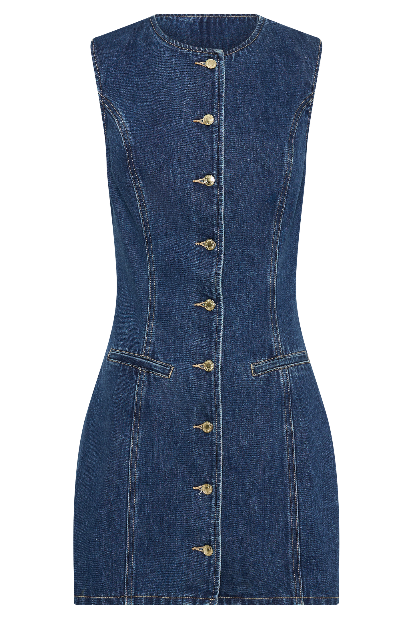 Mini-robe en jean à boutons Jane - Bleu foncé