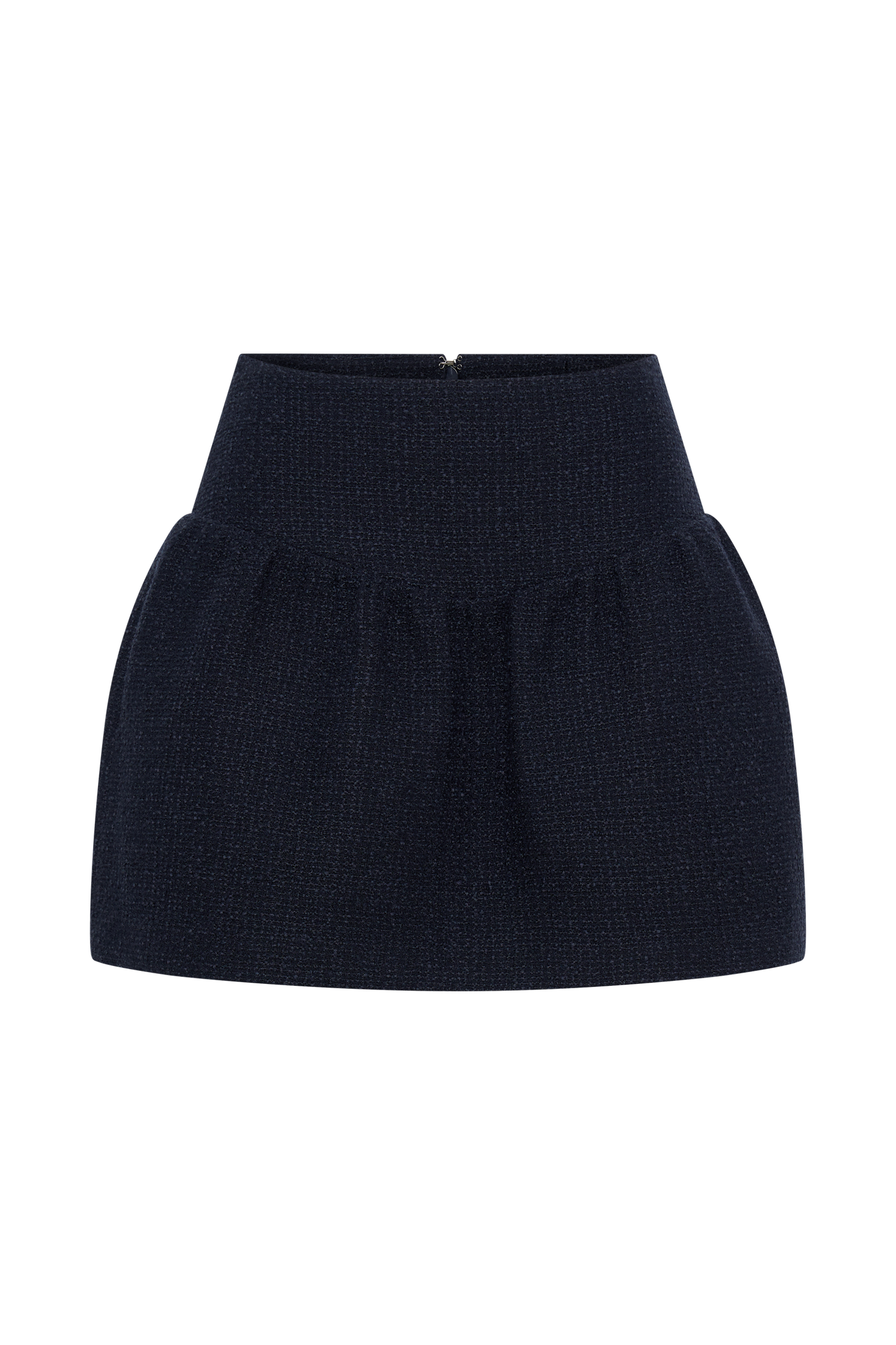 Jupe mini bouclée et plissée Cyrus - Bleu marine