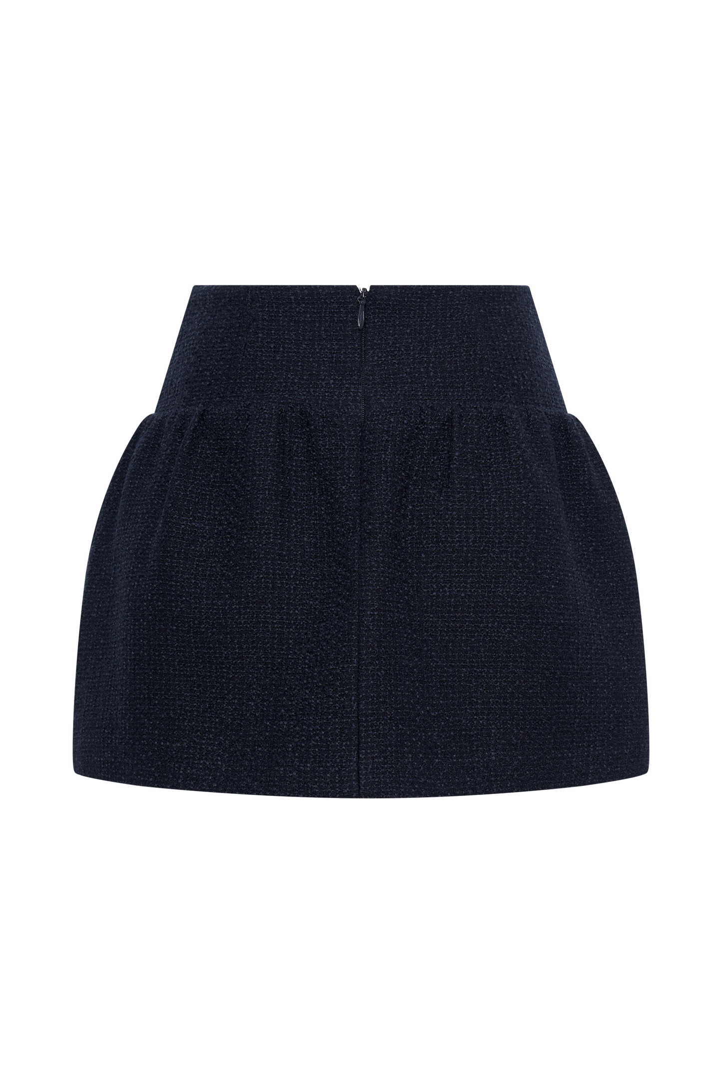 Jupe mini bouclée et plissée Cyrus - Bleu marine
