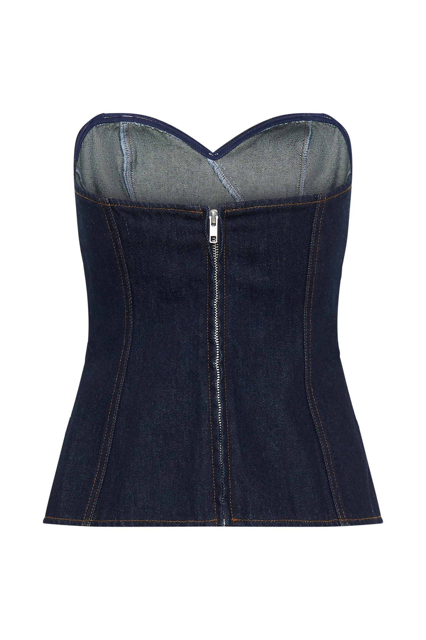 Top en jean à bretelles amovibles et boucle Sylas - Bleu indigo