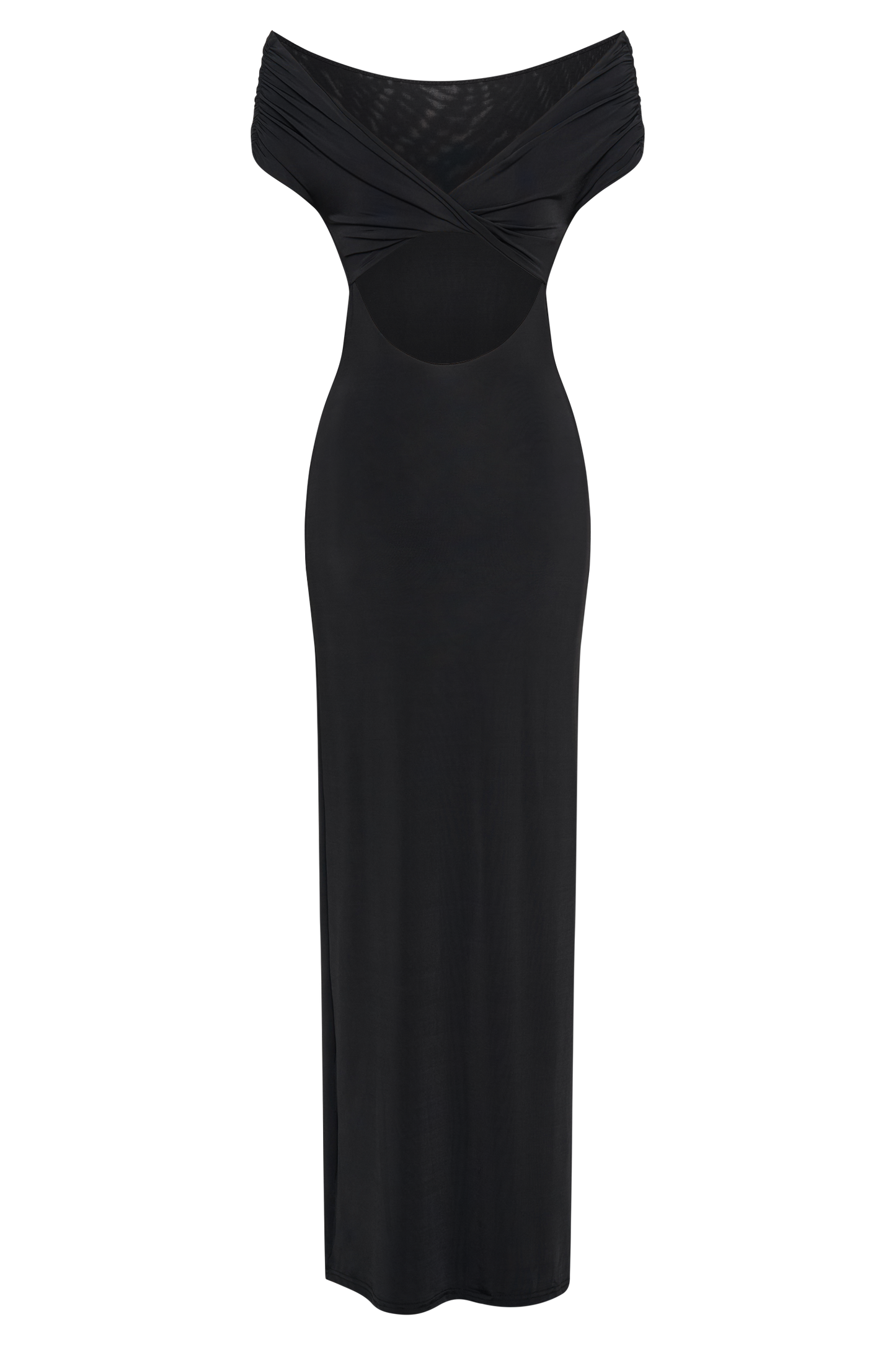 Imogen Robe Maxi Évasée Décolletée - Noir