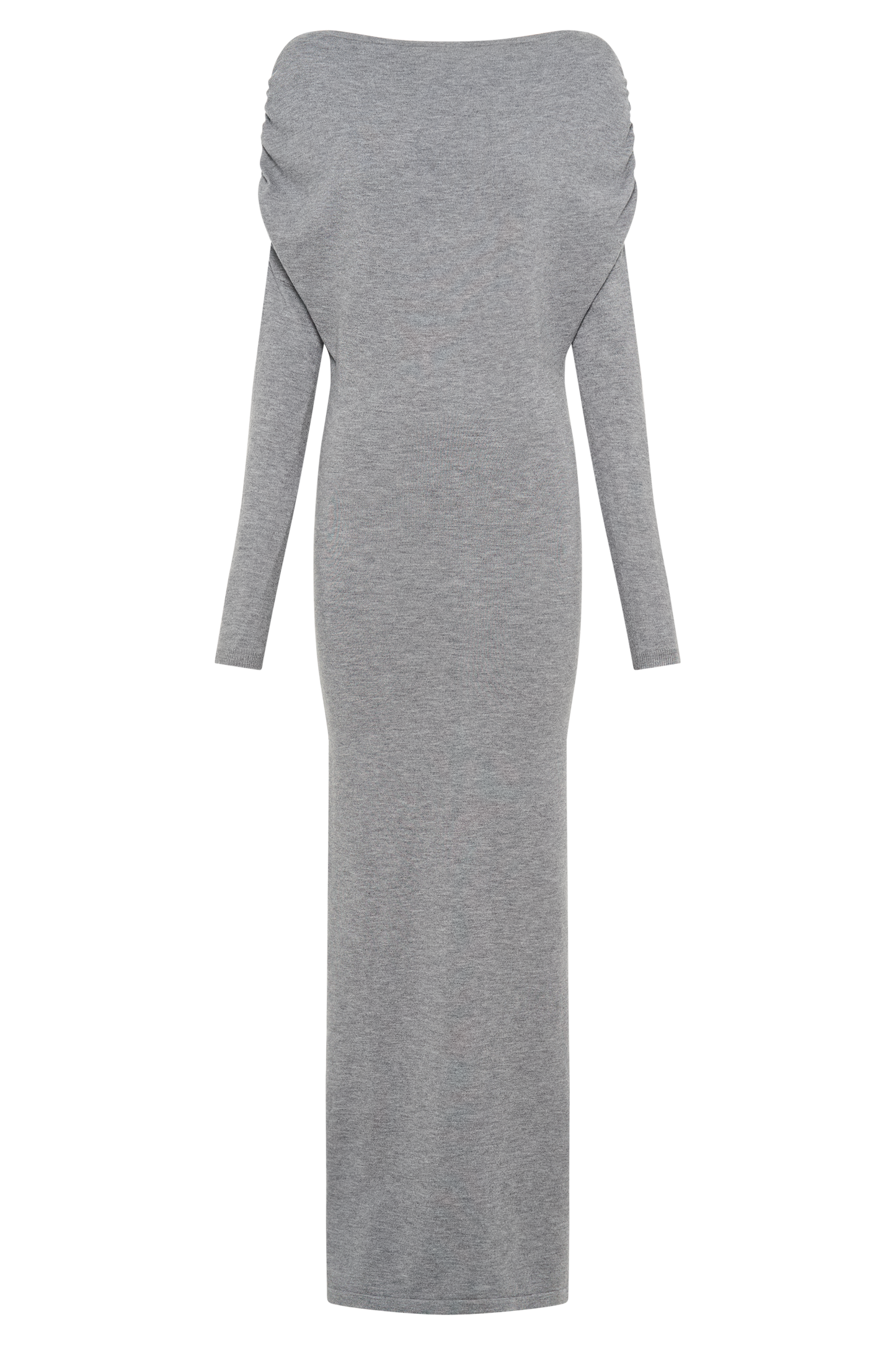Robe mi-longue en tricot à col montant Jessie - Gris anthracite chiné