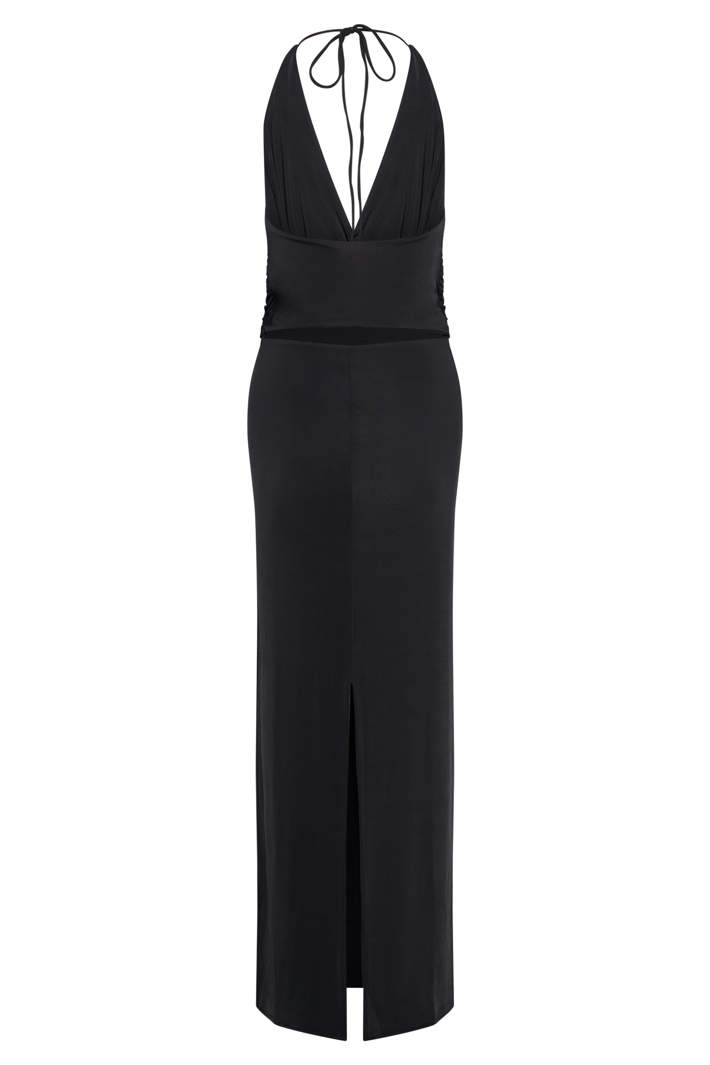 Robe Maxi Halter Étroite et Dégradée Tyla - Noir