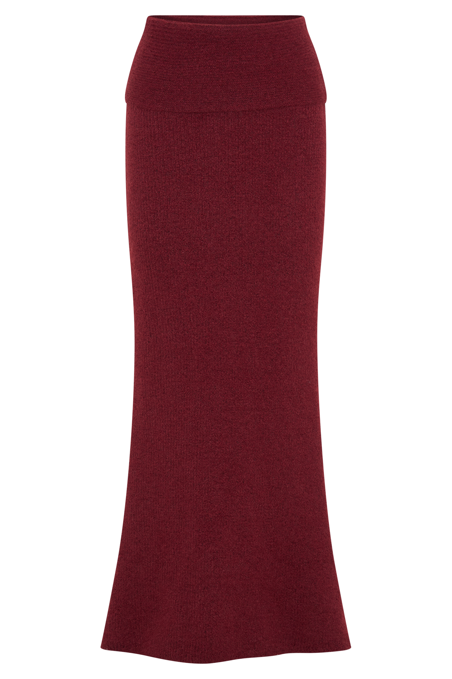 Jupe Maxi Tricotée Charlotte avec Superposition - Merlot