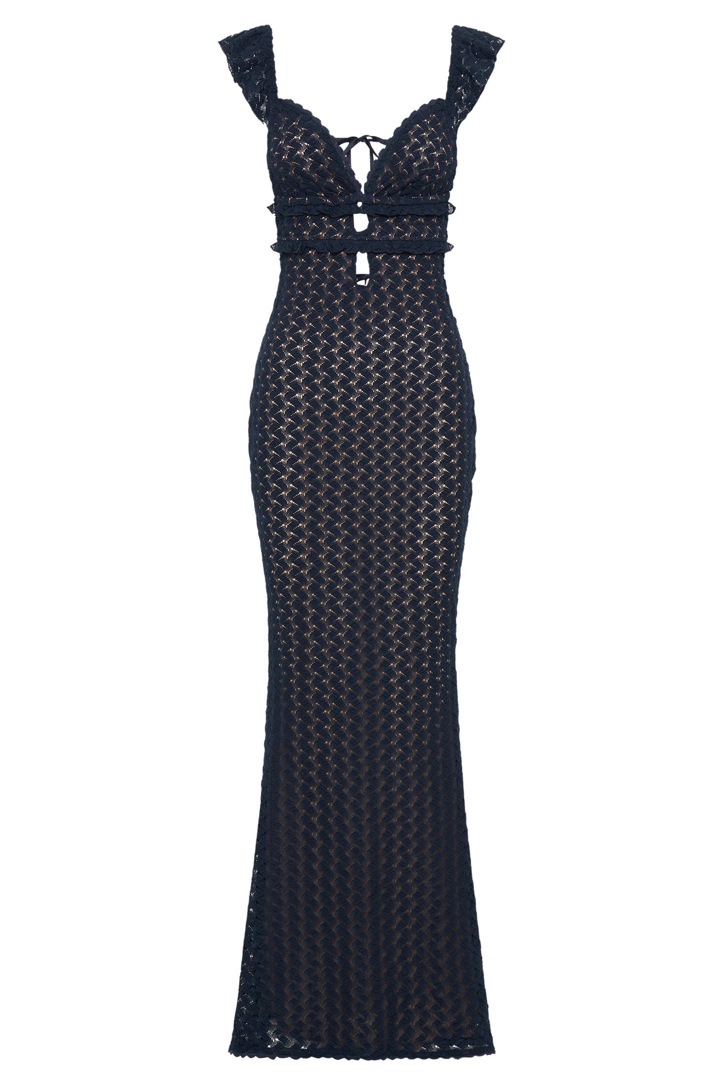 Robe Maxi en Dentelle Ezra - Bleu Marine