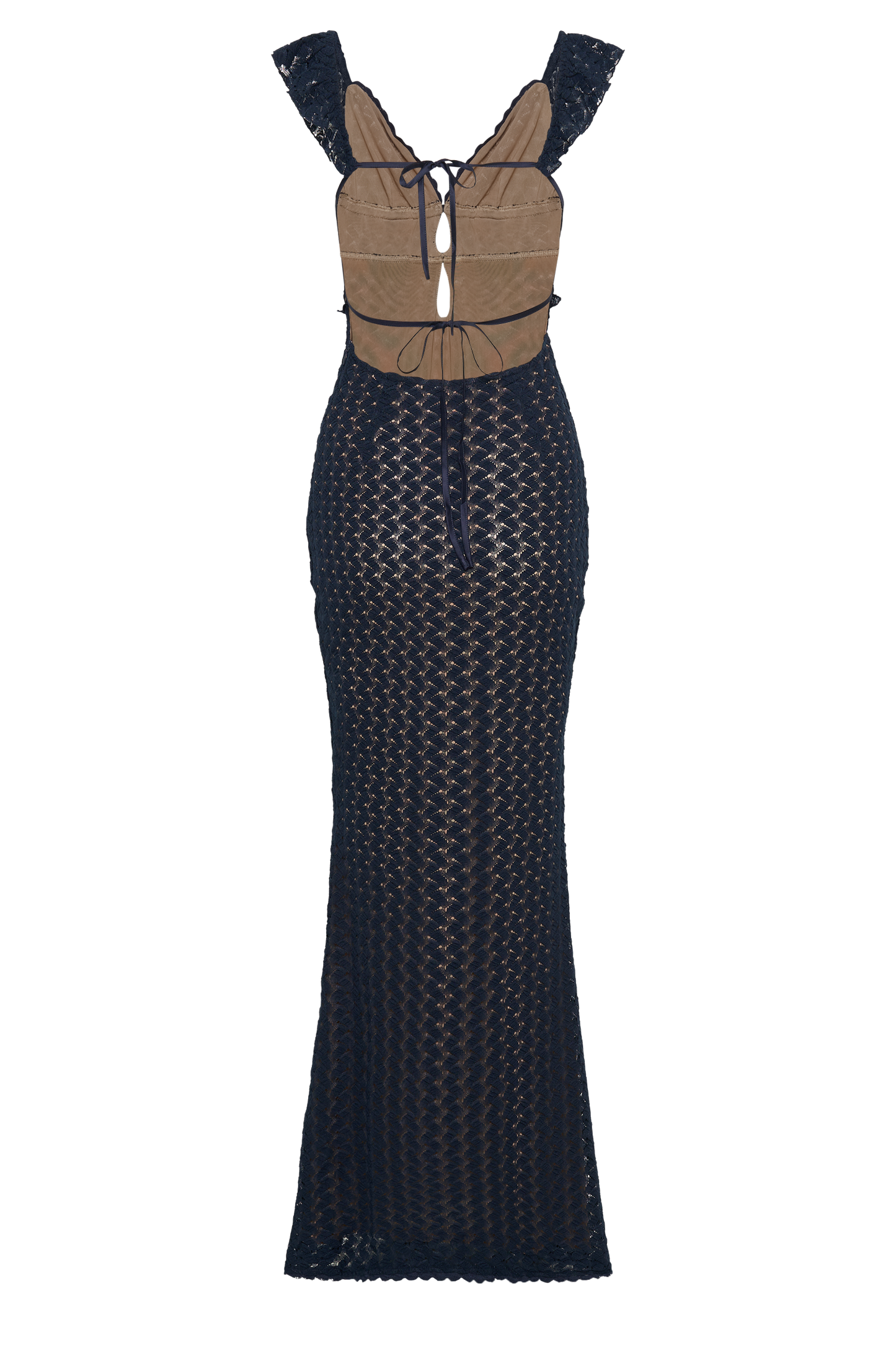 Robe Maxi en Dentelle Ezra - Bleu Marine