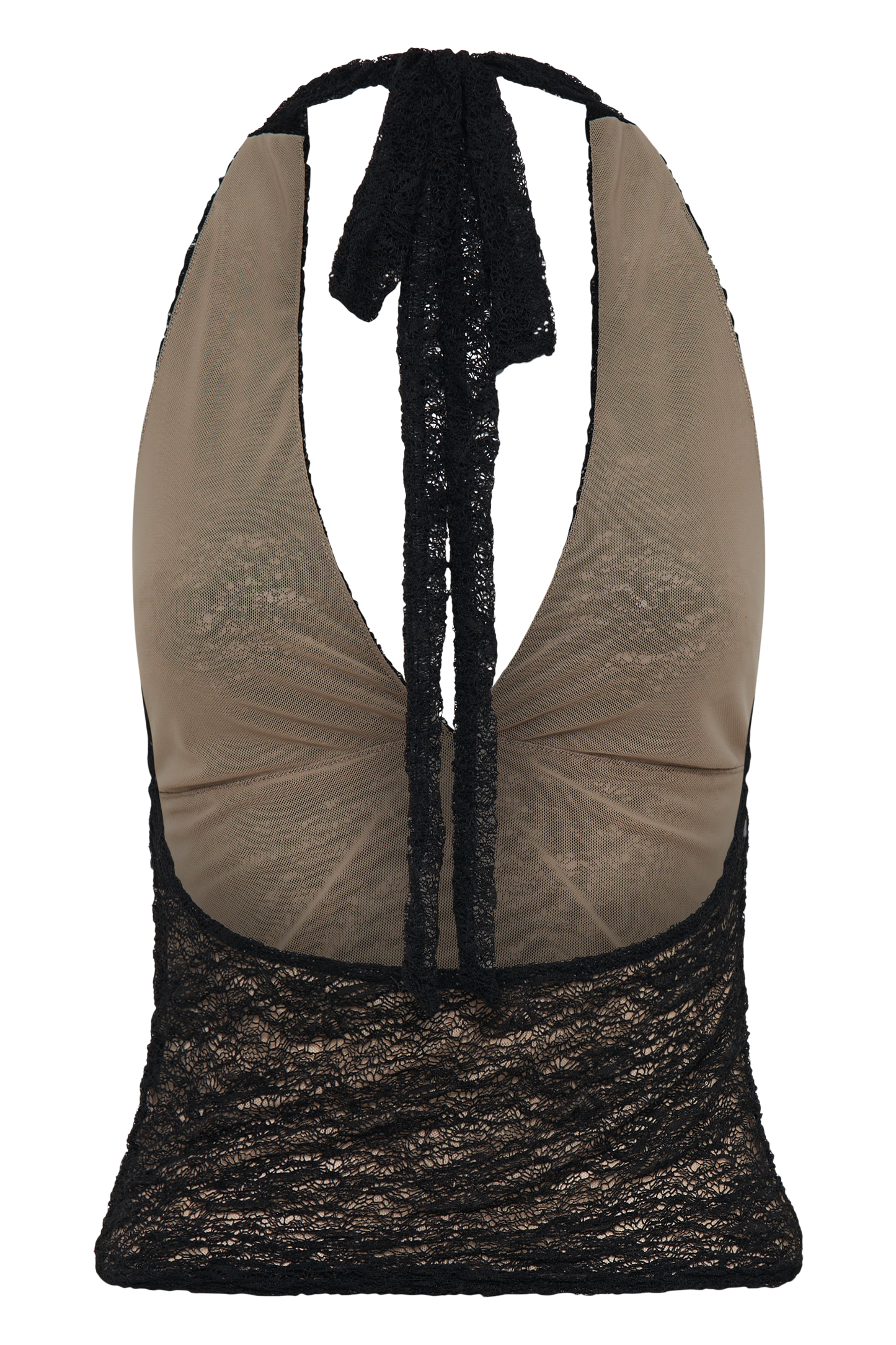 Halter en dentelle transparente Asher - Noir