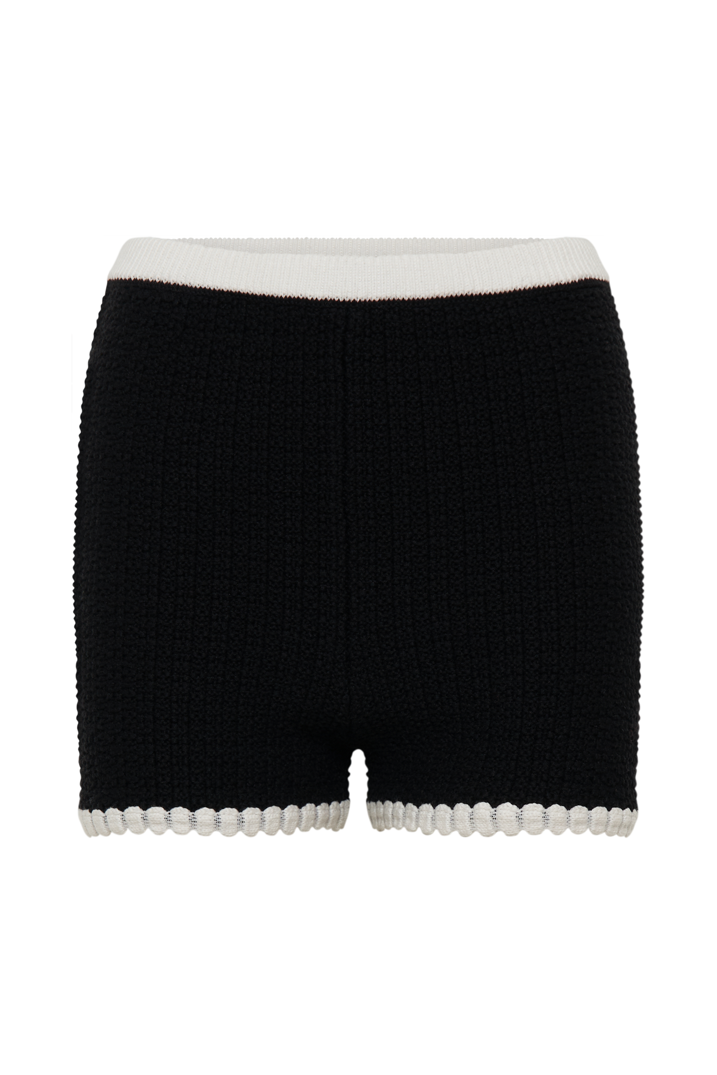 Shorts en Tricot Contrastant Saffron - Noir/Blanc