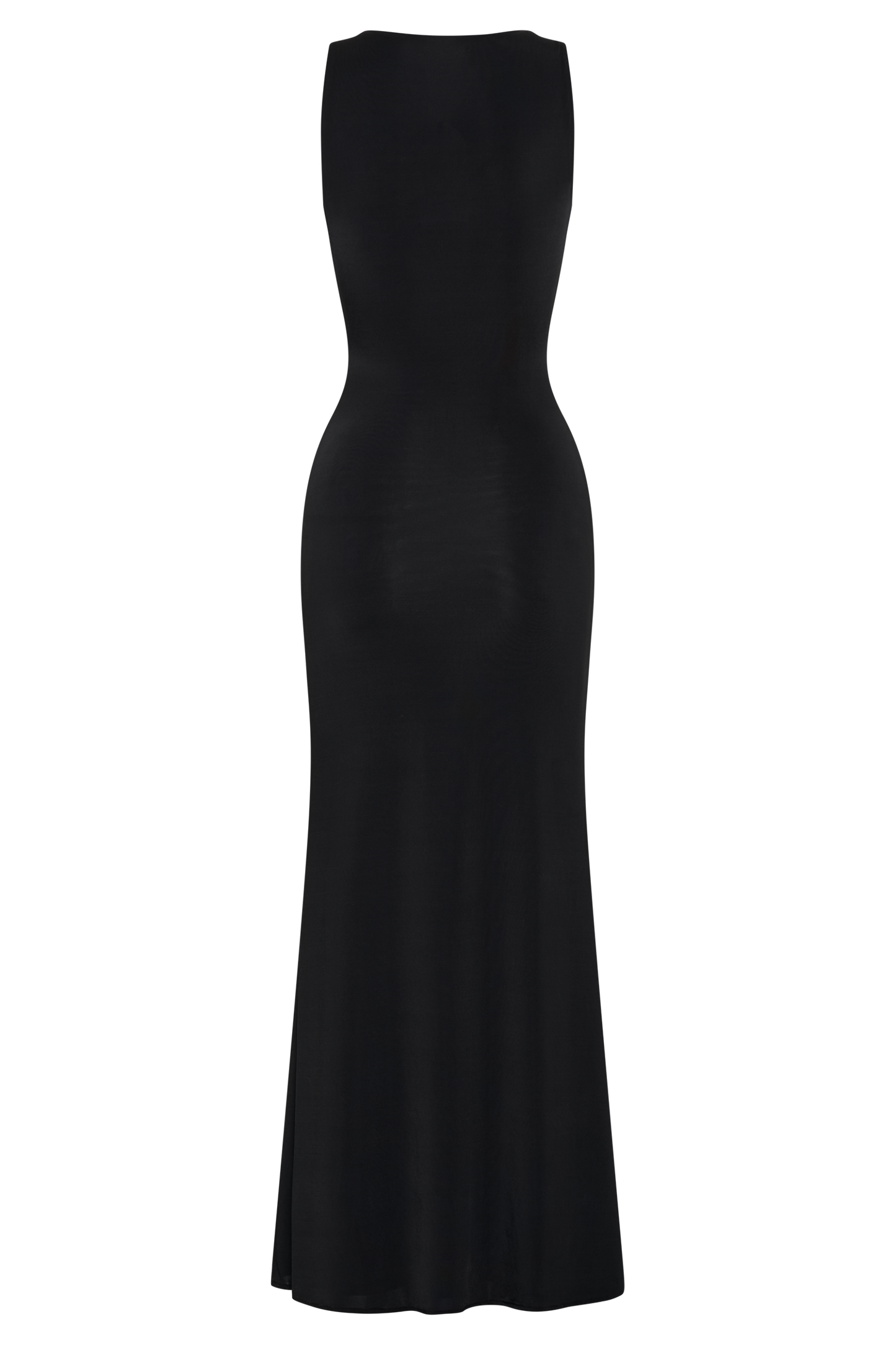 Robe Maxi Beck à Décolleté Plongeant avec Frotterie Florale - Noir