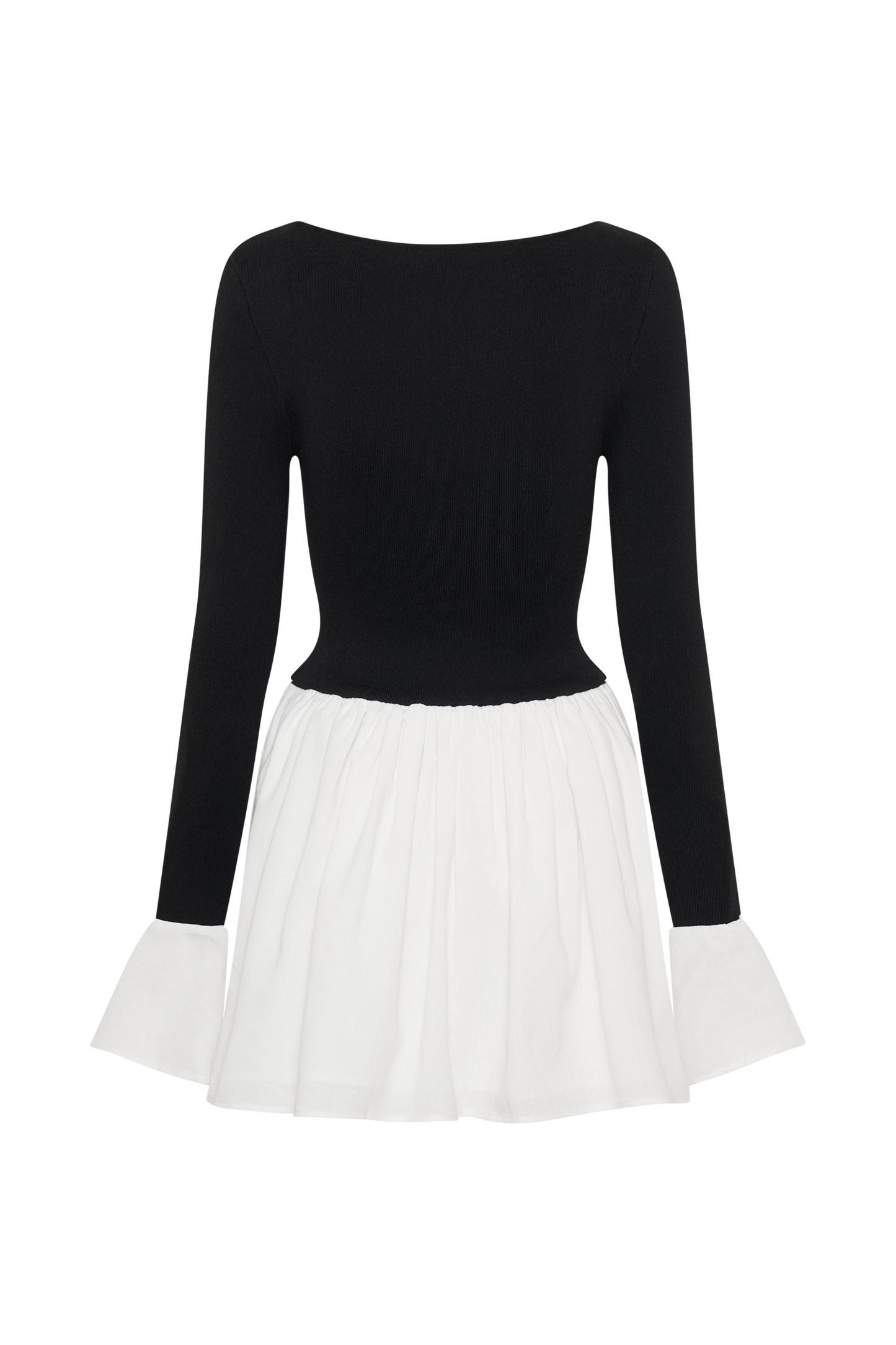 Mini-robe en tricot et lin Sansa - Noir et blanc