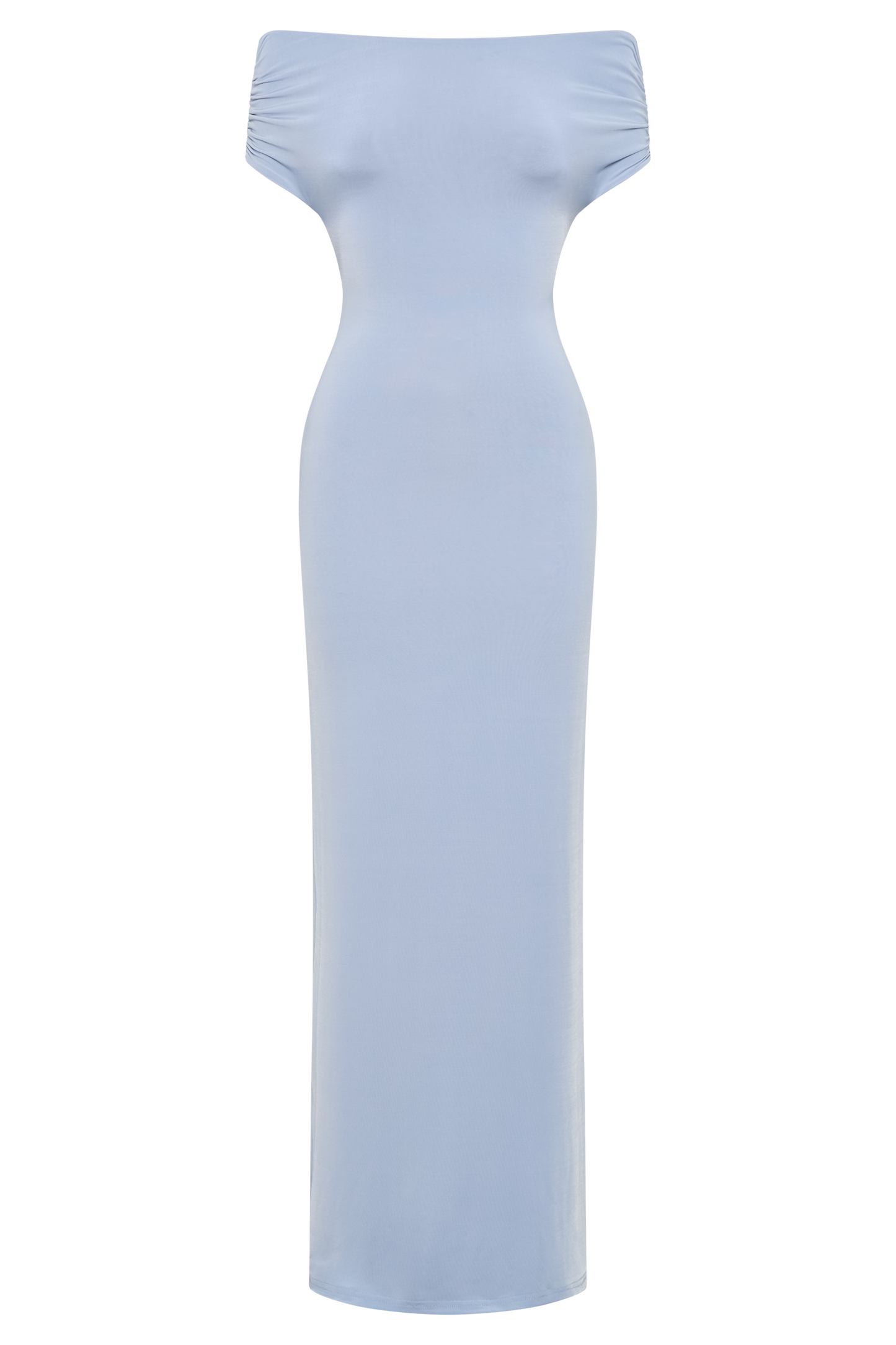 Robe Maxi Évasée et Décolletée Imogen - Bleu Cendré
