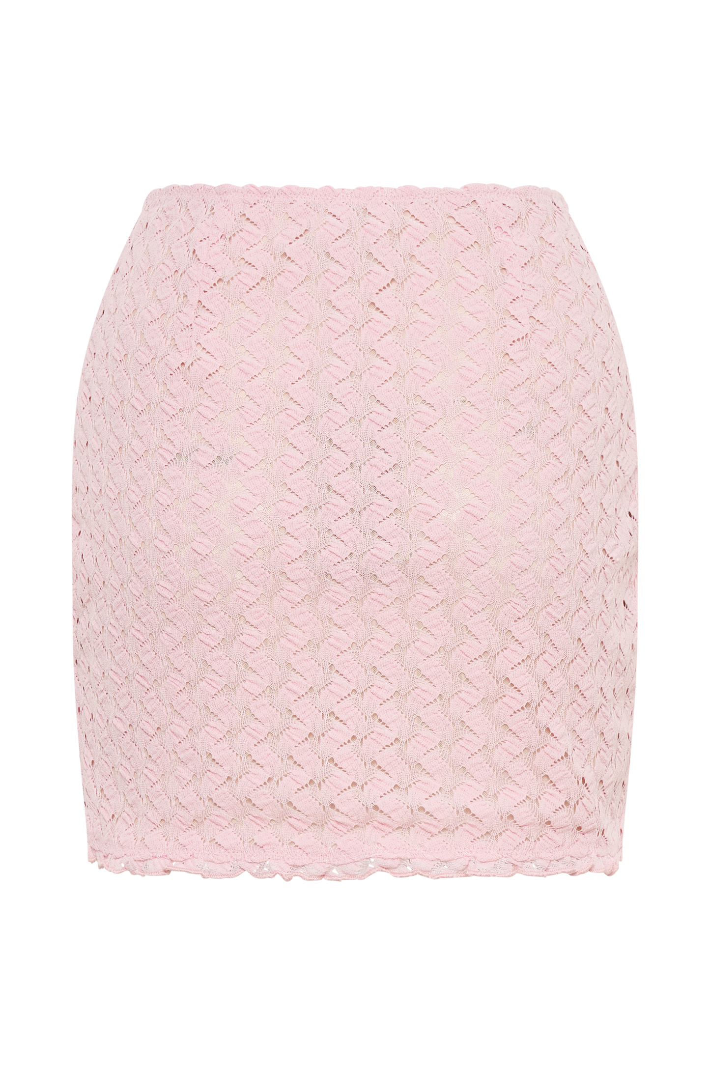 Jupe mini en tulle et dentelle Morgan - Rose poudré