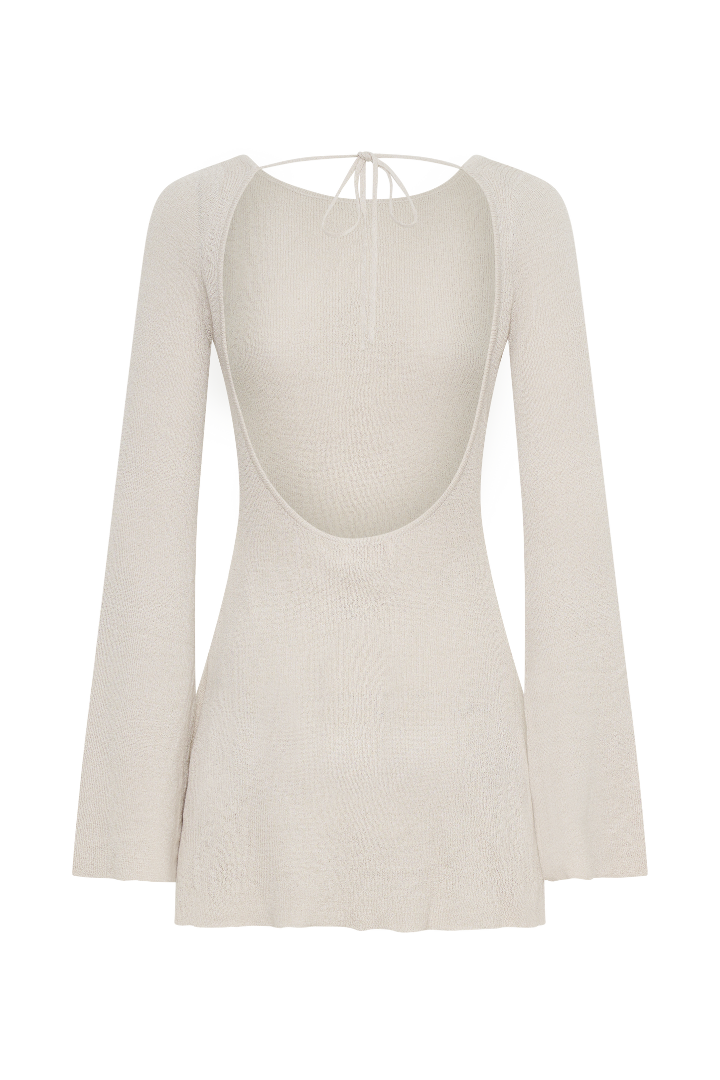 Robe mini en tricot à manches longues et dos ouvert Zahra - Gris