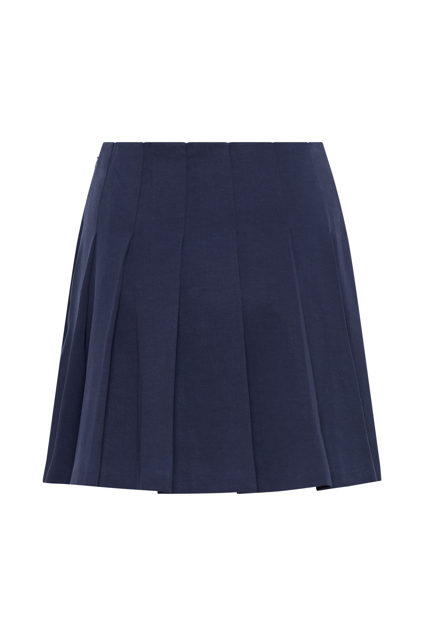 Jupe mini plissée en coton Julianna - Bleu marine