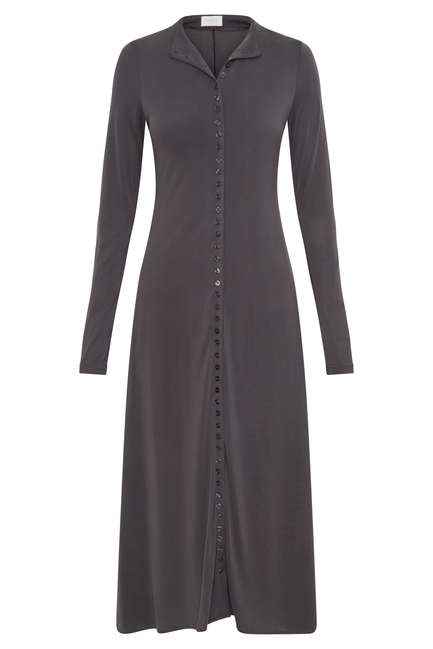 Robe midi en jersey de pêche Anders - Anthracite