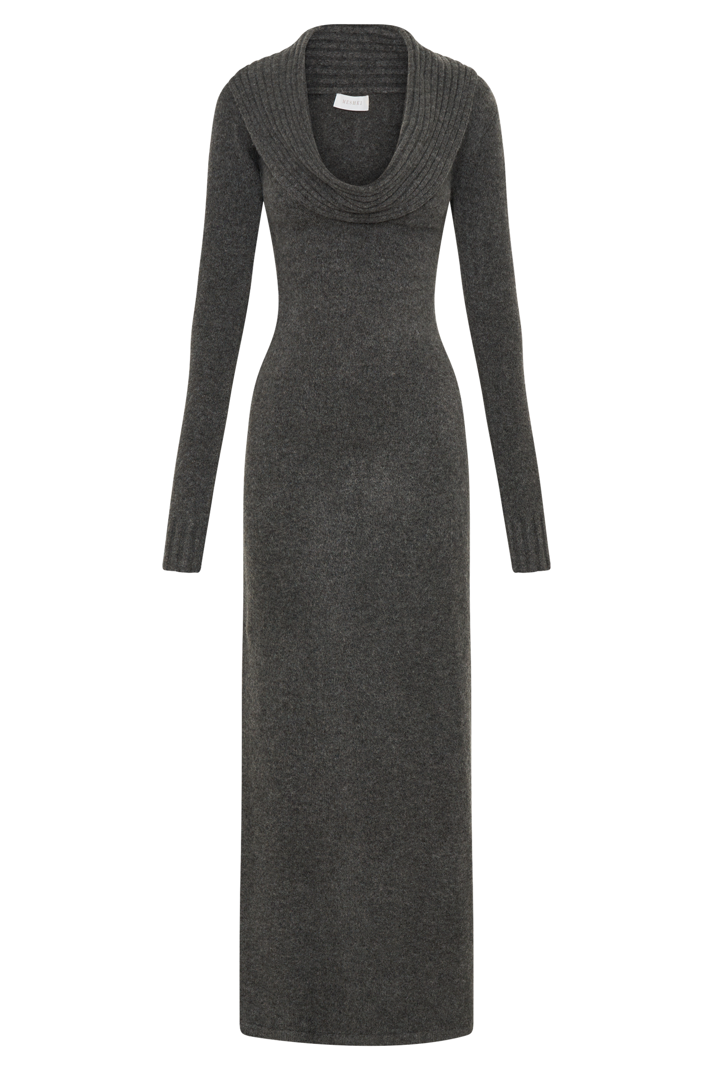 Robe Maxi Tricoté Réversible Alessandra - Gris Anthracite
