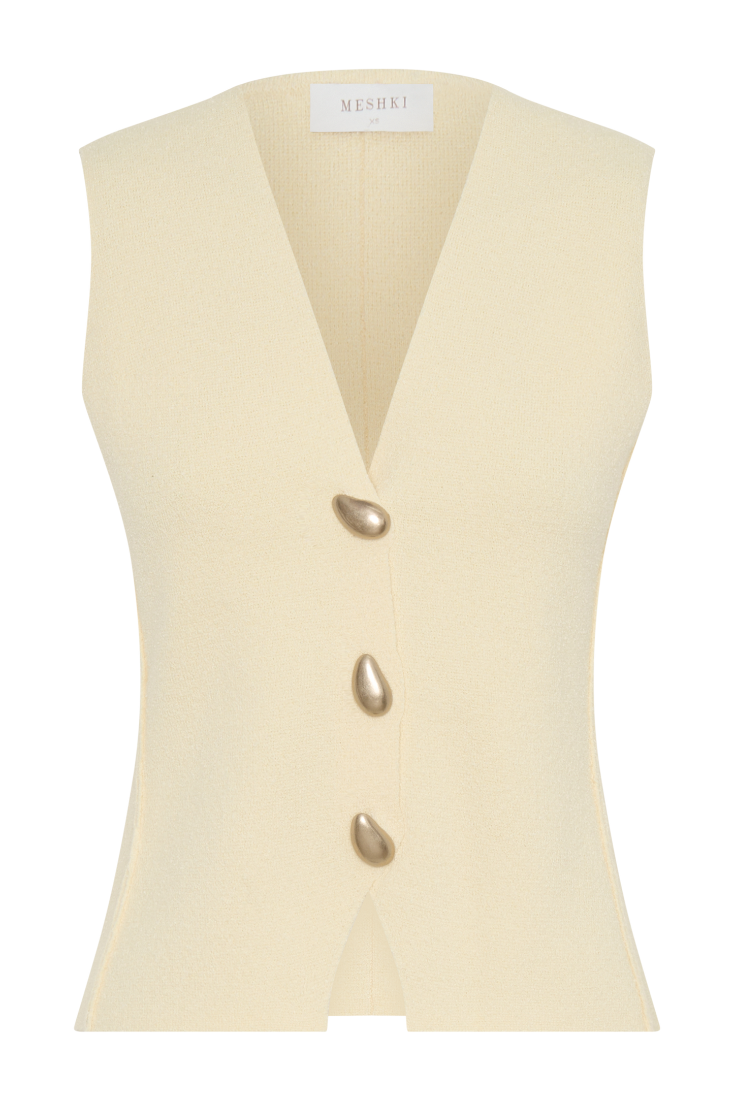 Gilet Malika sans manches avec boutons dorés - Citron