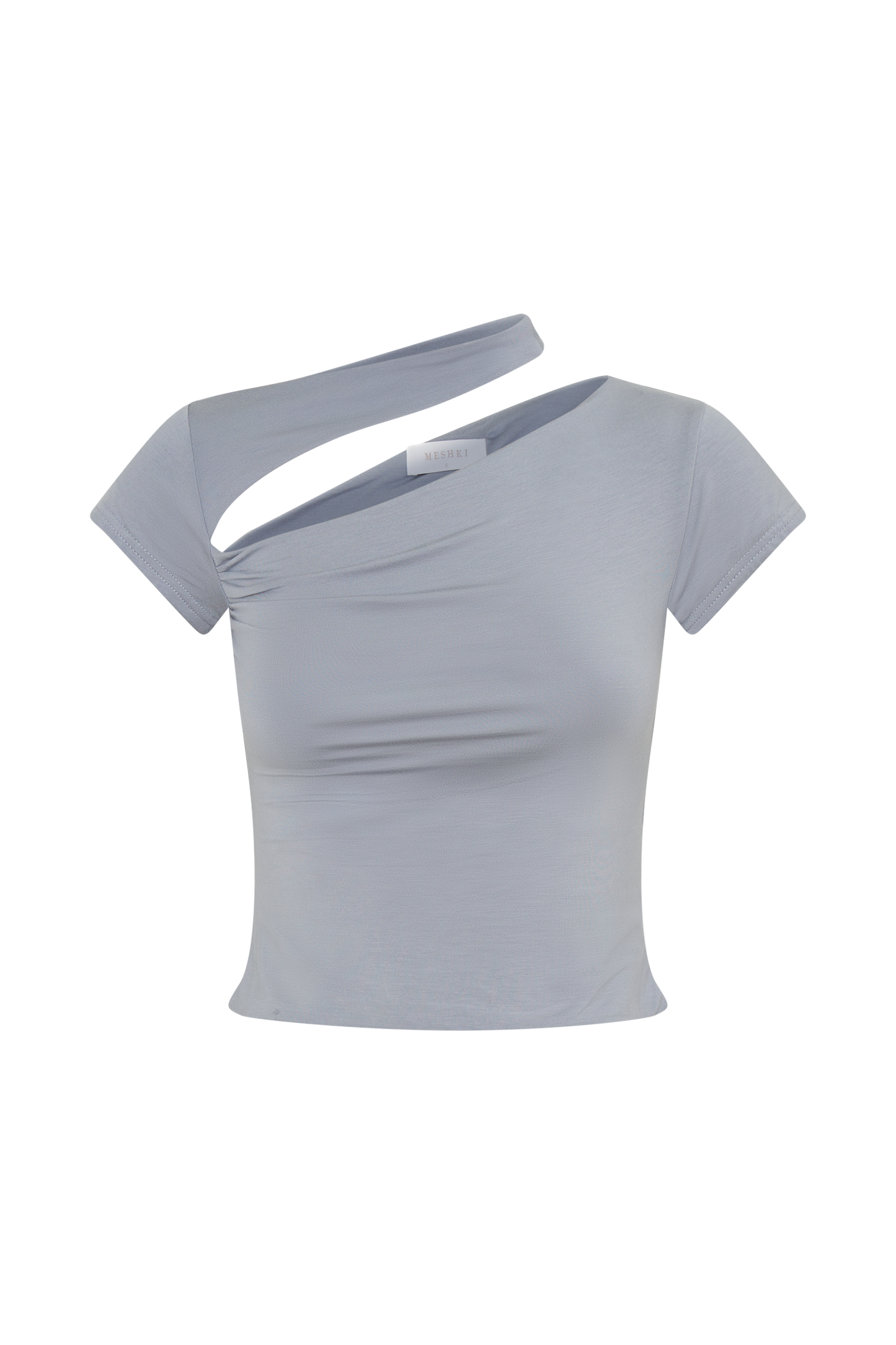 Top à manches courtes avec découpes Aurelie - Gris anthracite