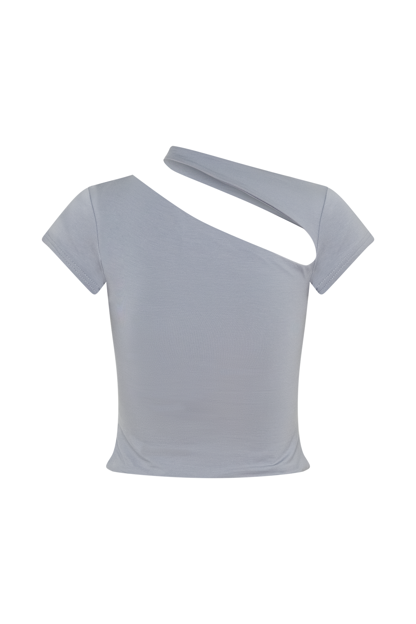 Top à manches courtes avec découpes Aurelie - Gris anthracite