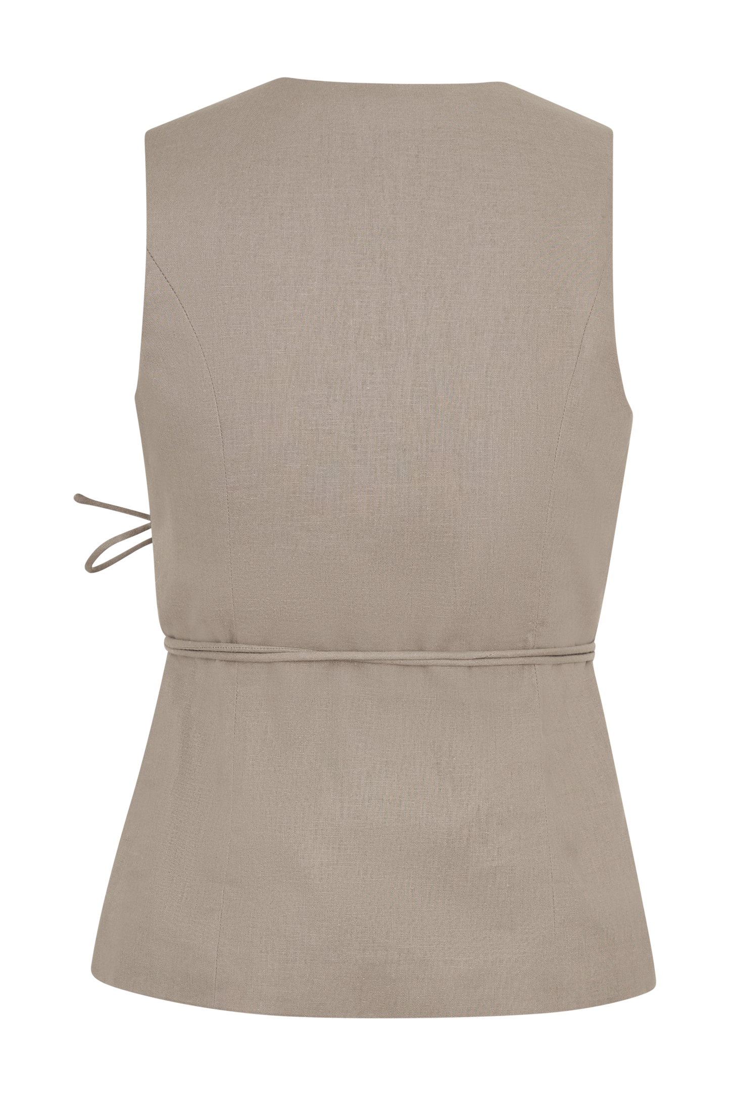 Top portefeuille sans manches en lin Brandi - Gris perle