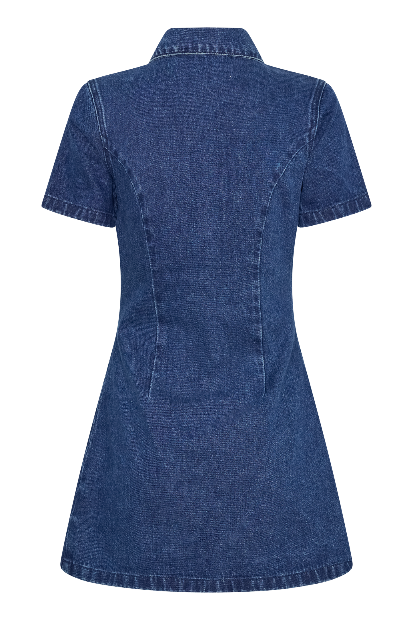 Mini-robe en jean à boutons Leighton - Bleu foncé
