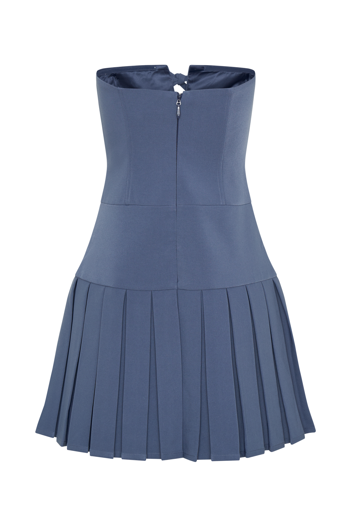 Mini-robe plissée Naya avec liens - Acier