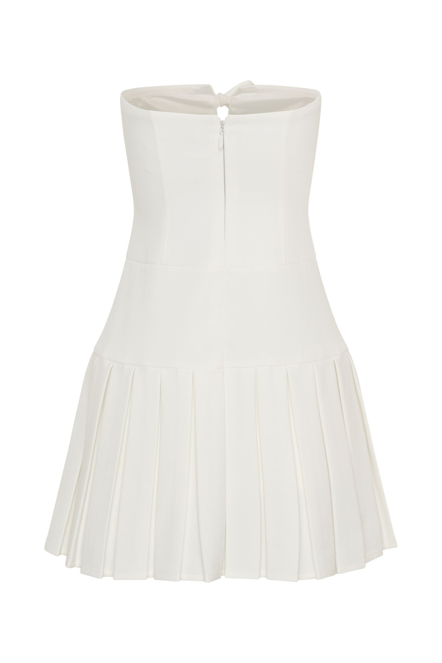 Mini-robe plissée Naya avec lacets - Blanc