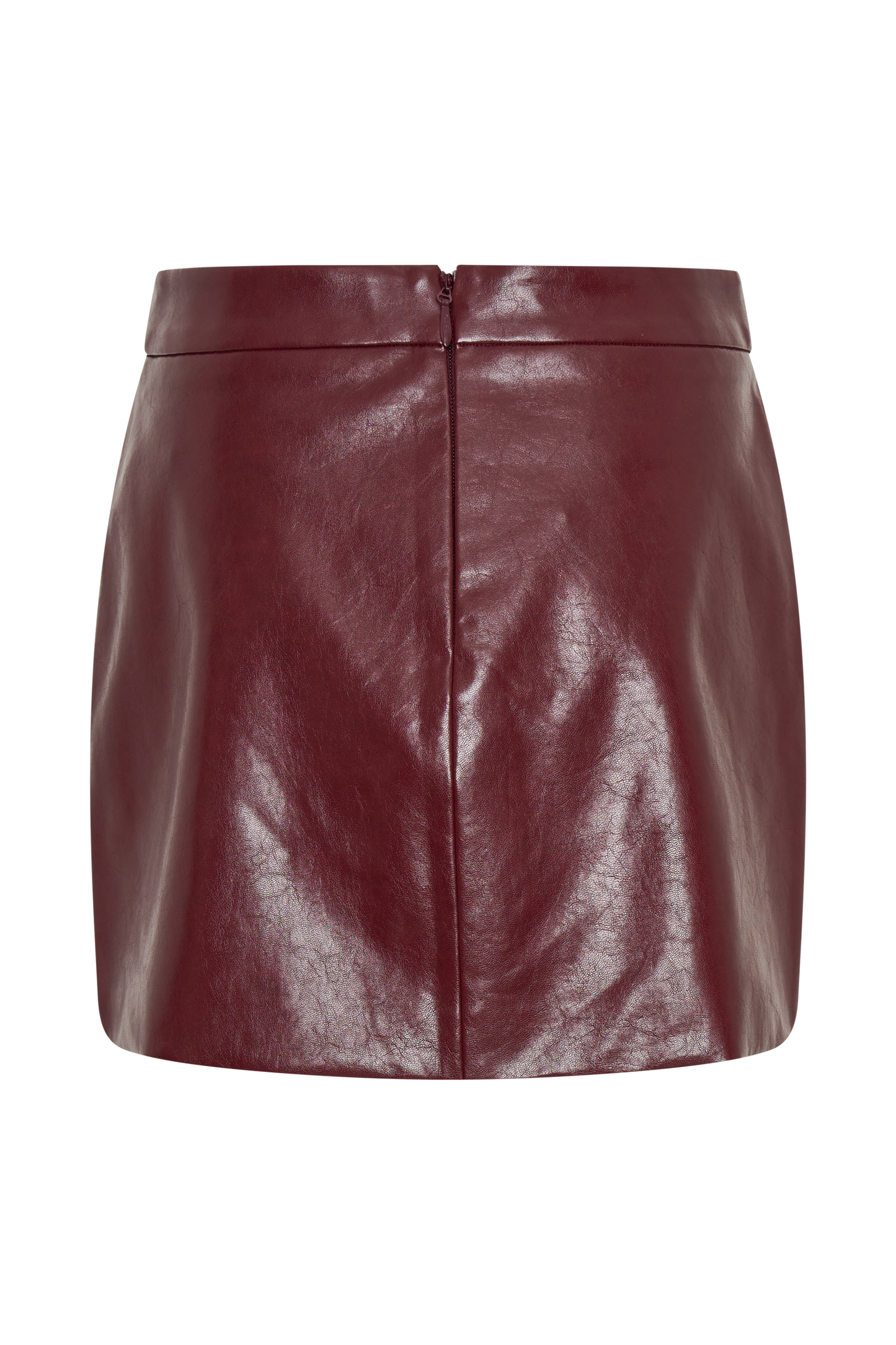 Jupe mini bouée en simili cuir Coralia - Rouge cerise