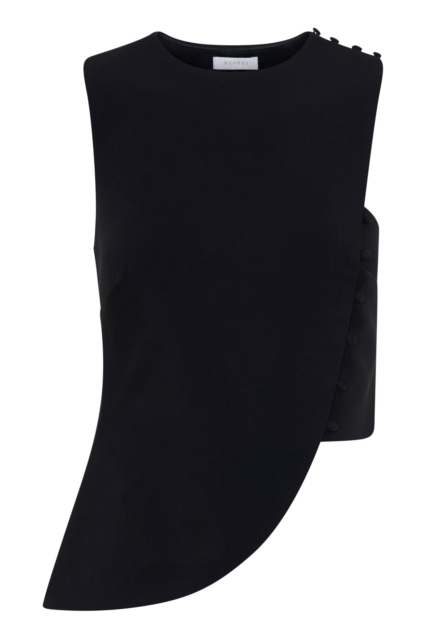 Top asymétrique sans manches pour tailleur Astrid - Noir