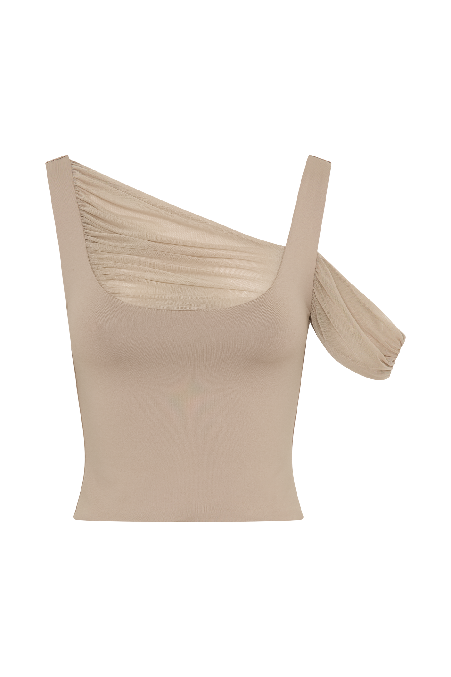 Top sans manches Jules en nylon et maille recyclés - Taupe