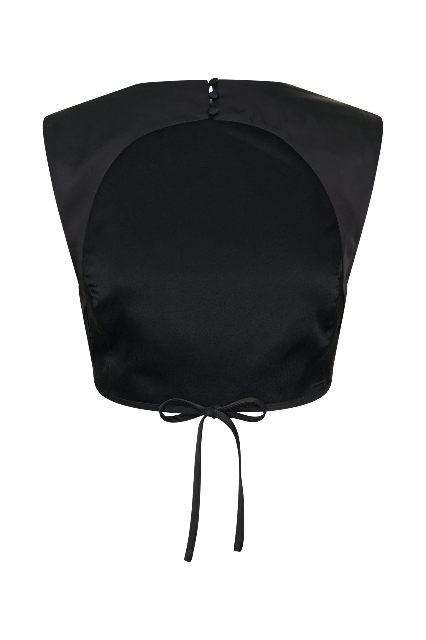 Top court sans manches en satin Viviana - Noir