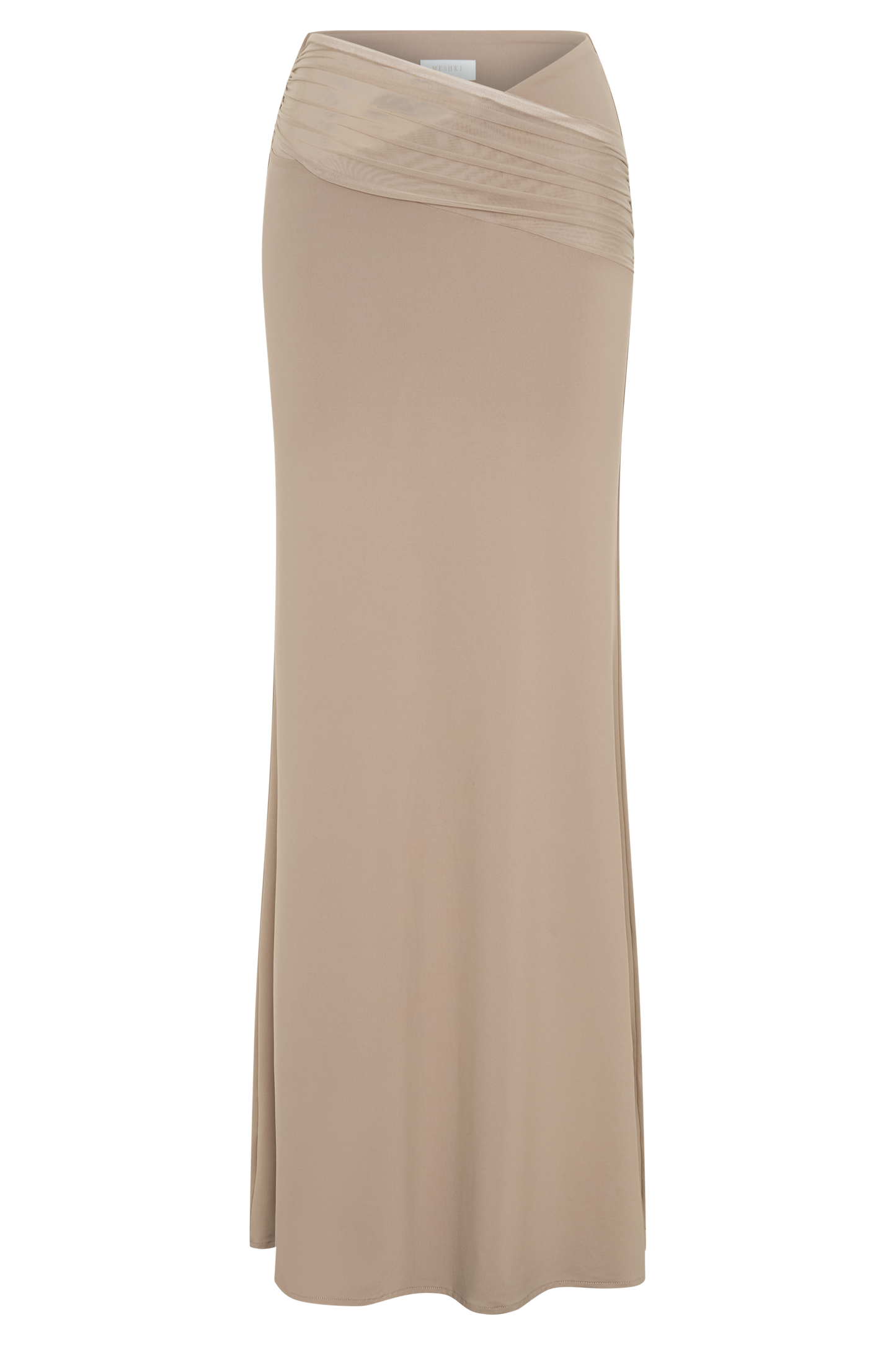 Jupe Maxi Jules en Nylon et Maille Recyclées - Taupe