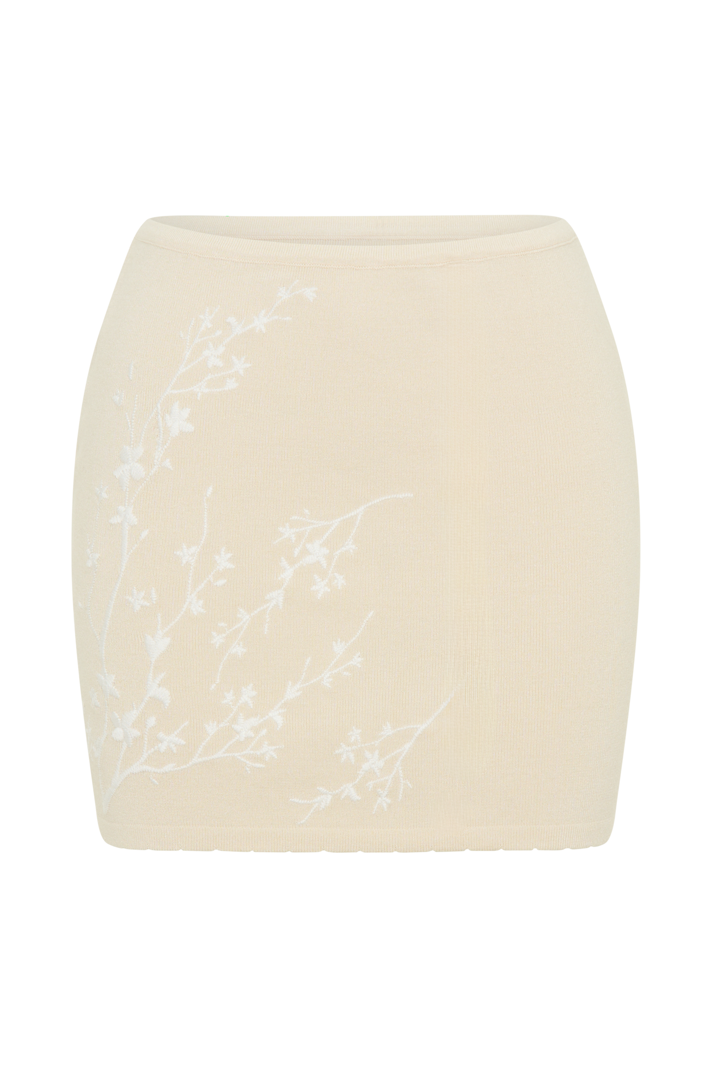 Mini-jupe en jersey brodé Monroe - Crème et Ivoire