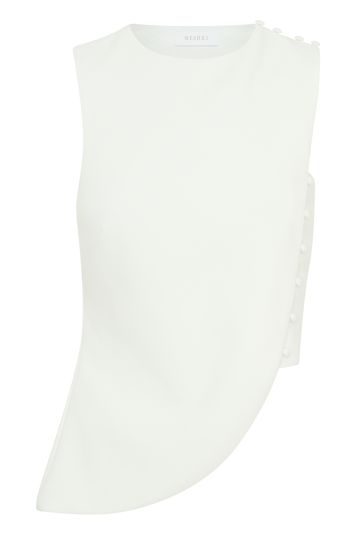 Top asymétrique sans manches pour tailleur Astrid - Blanc