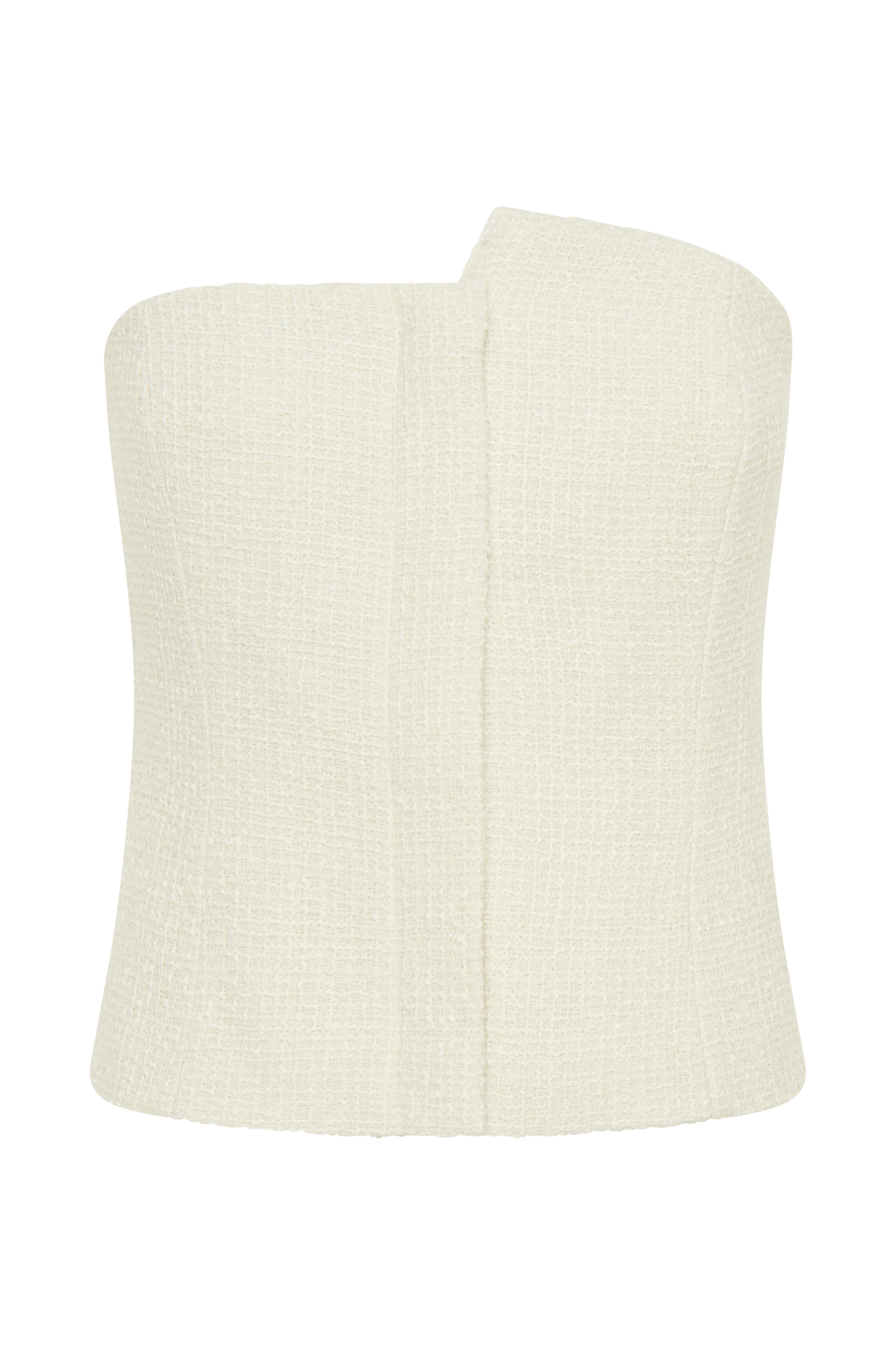Top asymétrique sans bretelles en boucle de Parker - Ivoire