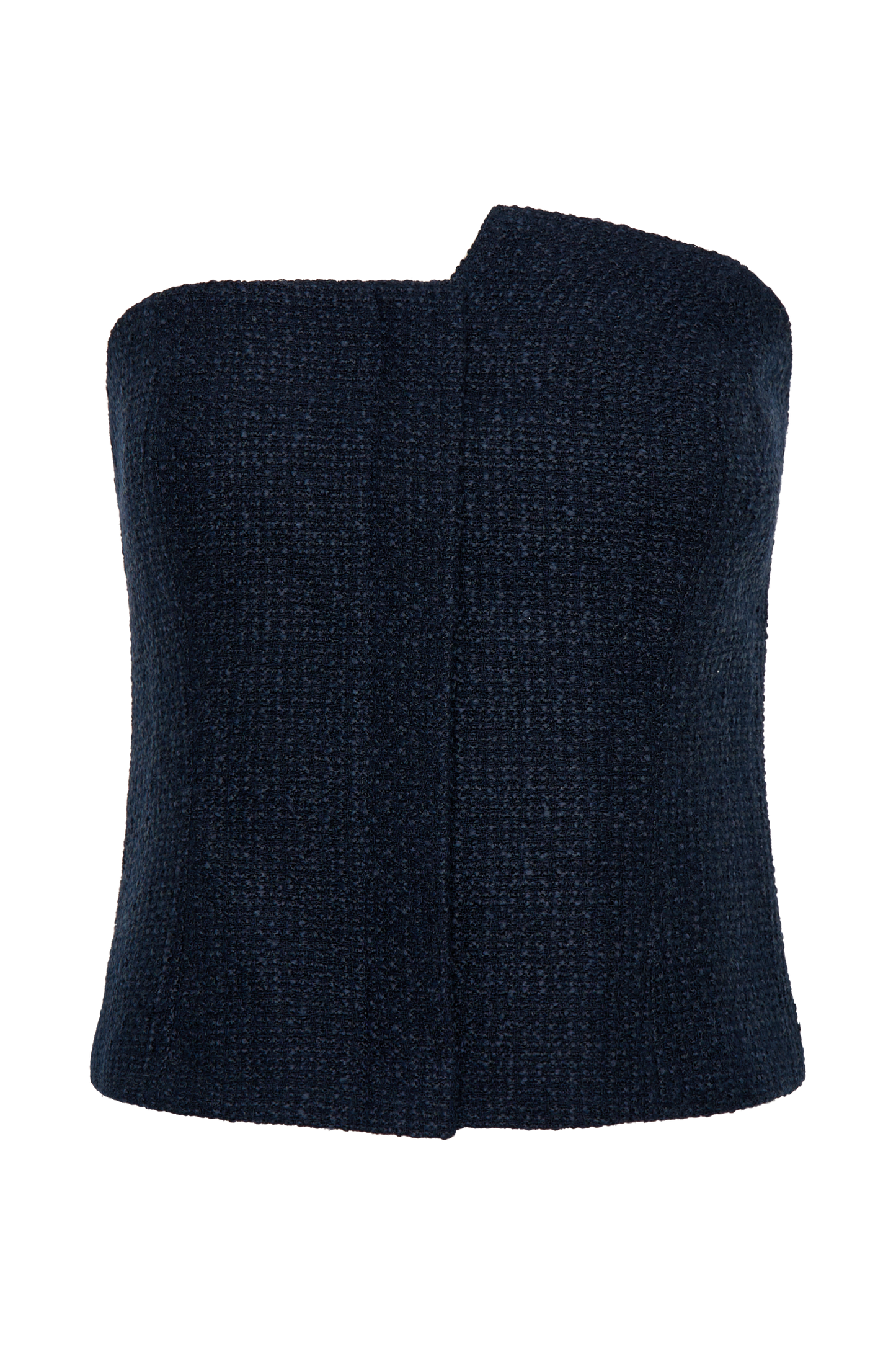 Top asymétrique sans bretelles en boucle de Parker - Bleu nuit
