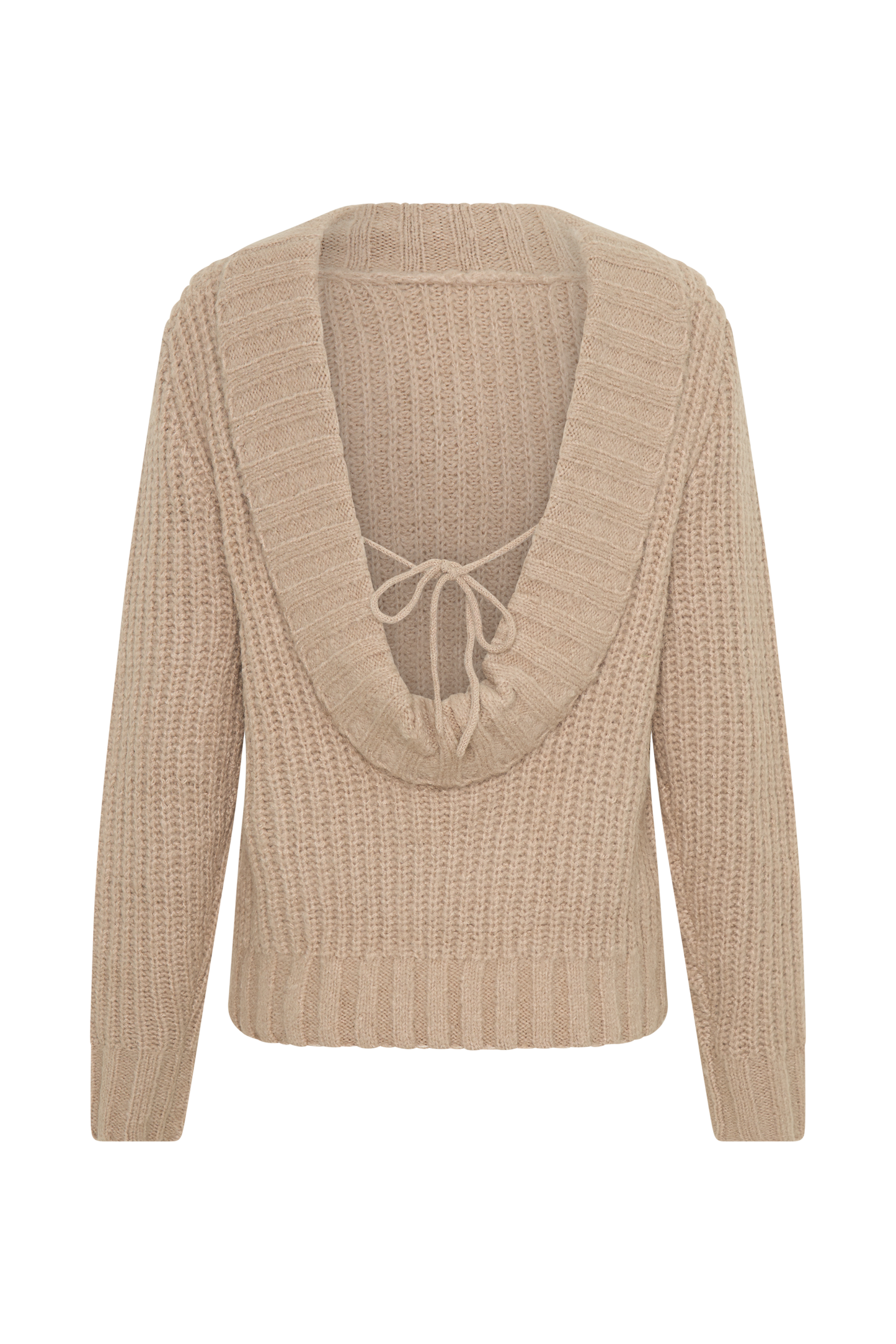 Candice Pull en Tricot Oversize à Décolleté dans le Dos - Gris Perle