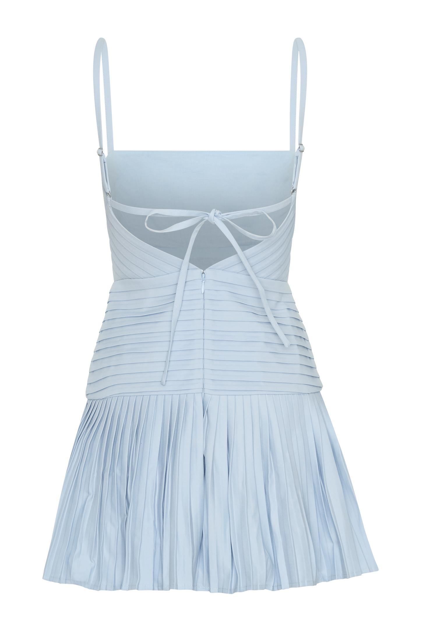 Robe mini Rylee à plis multiples - Bleu glace