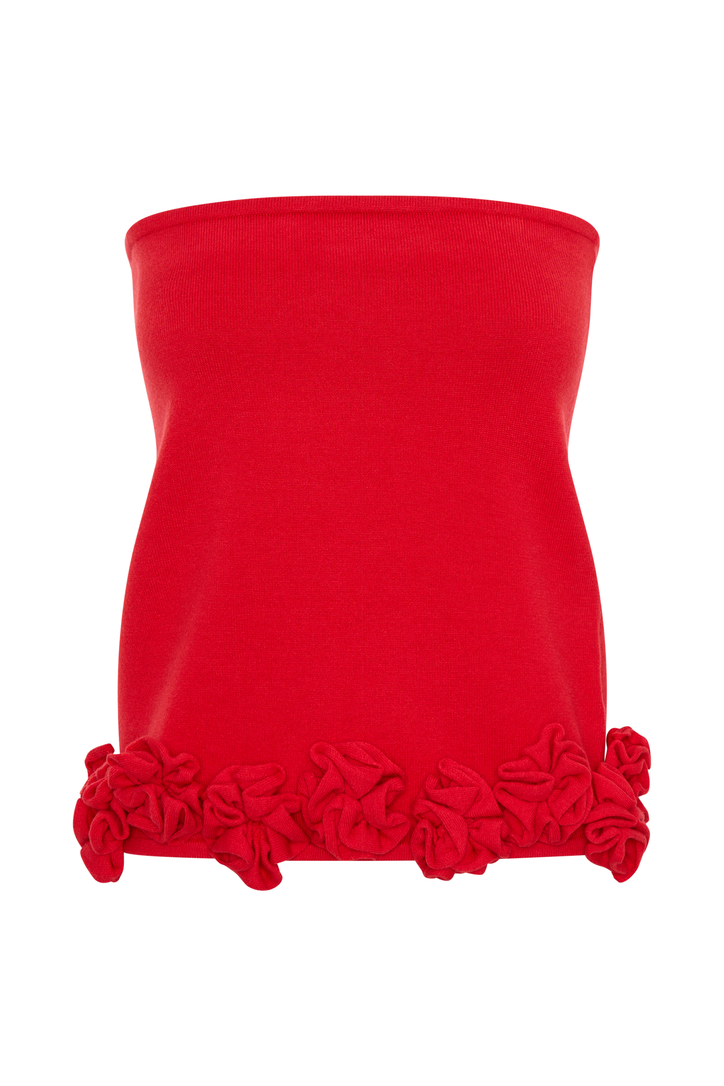 Jupe mini en tricot Gianna avec fleurs - Rouge