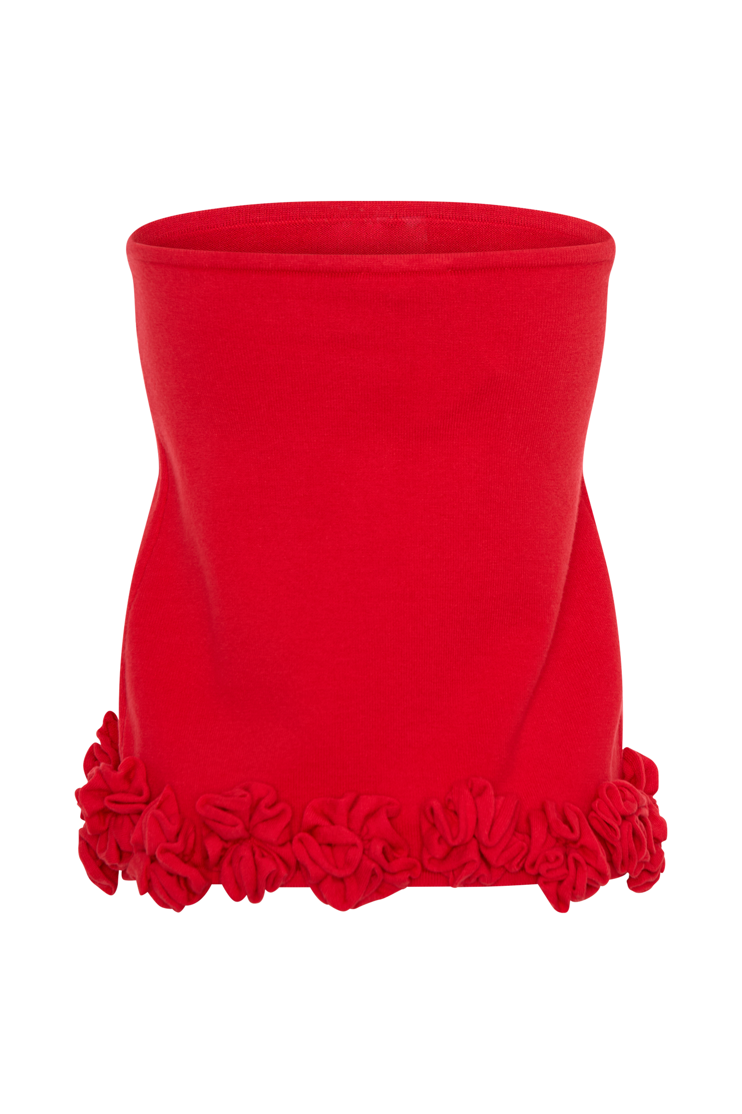 Jupe mini en tricot Gianna avec fleurs - Rouge