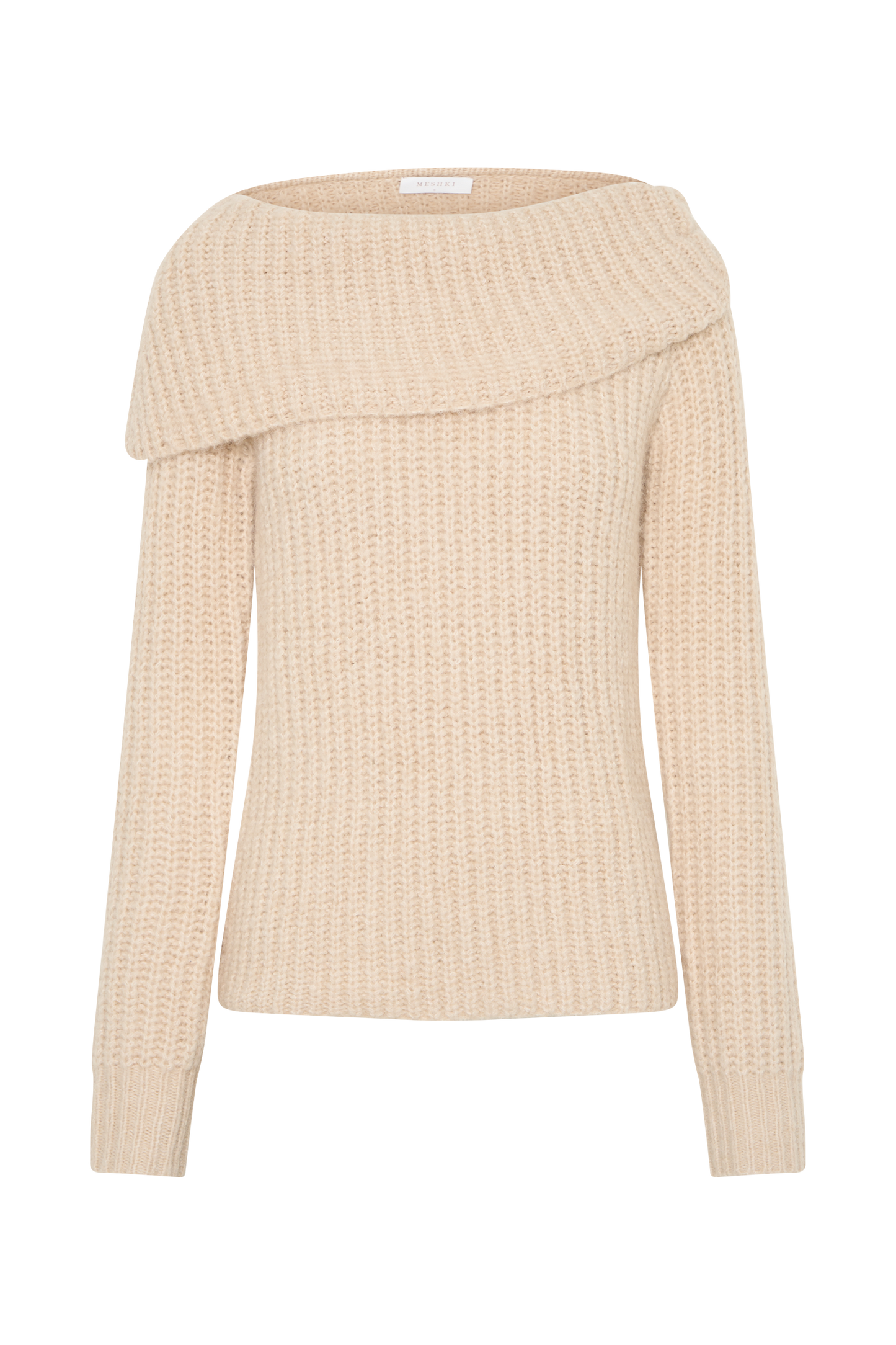 Top en tricot à épaules dénudées Alicia - Crème