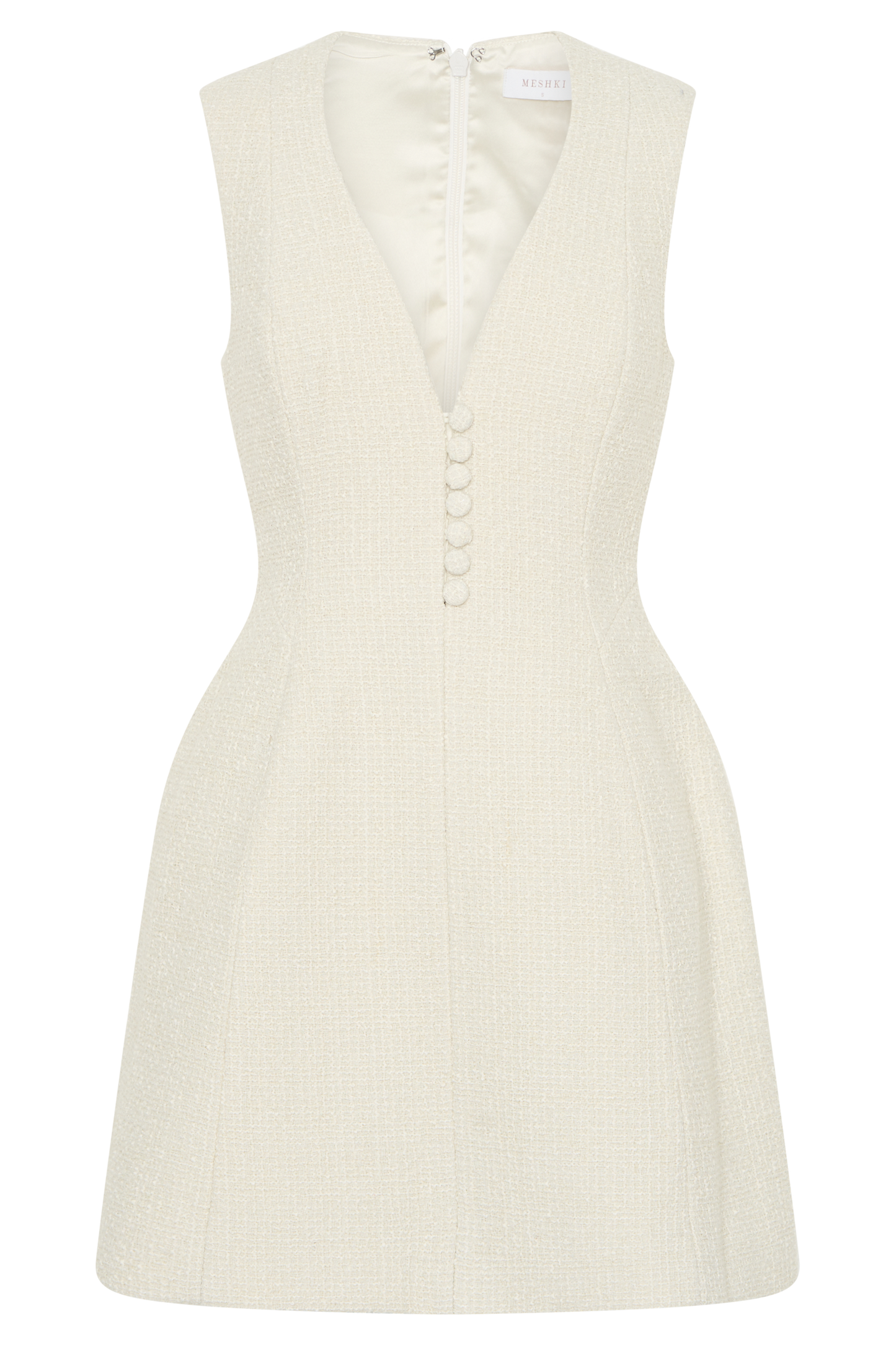 Mini-robe bouclée à plis Danna - Blanche