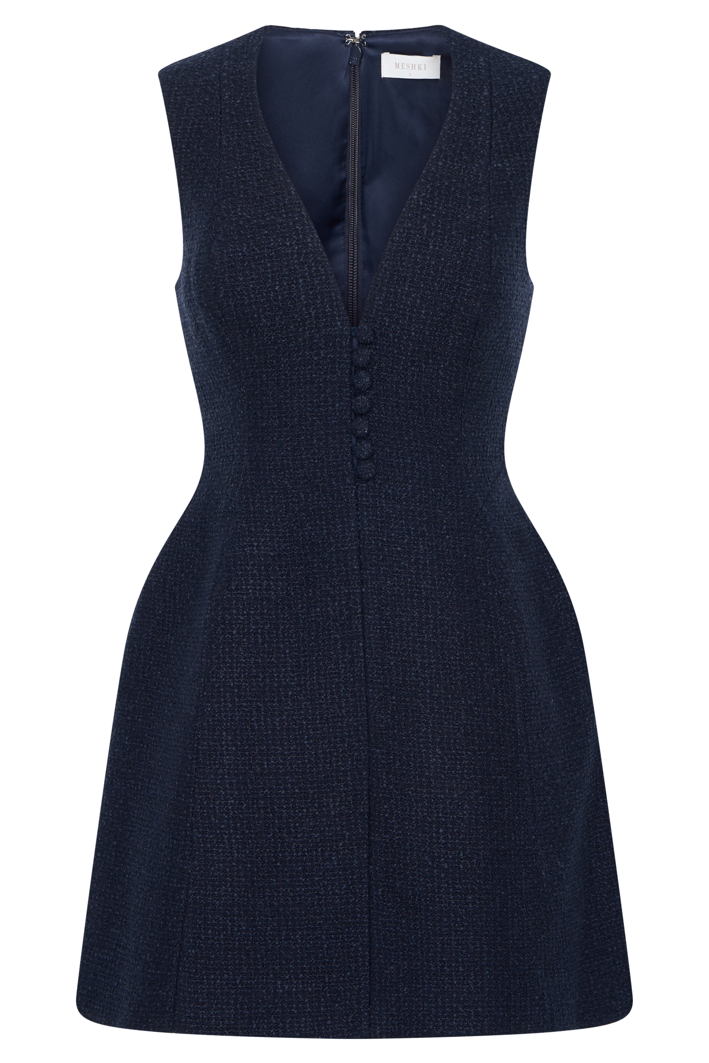 Mini-robe bouclée Danna à plis - Bleu minuit