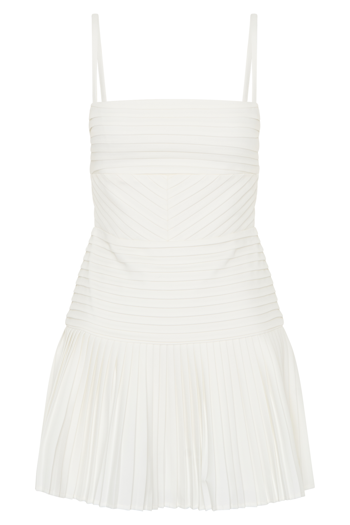 Robe mini Rylee à plis multiples - Blanc