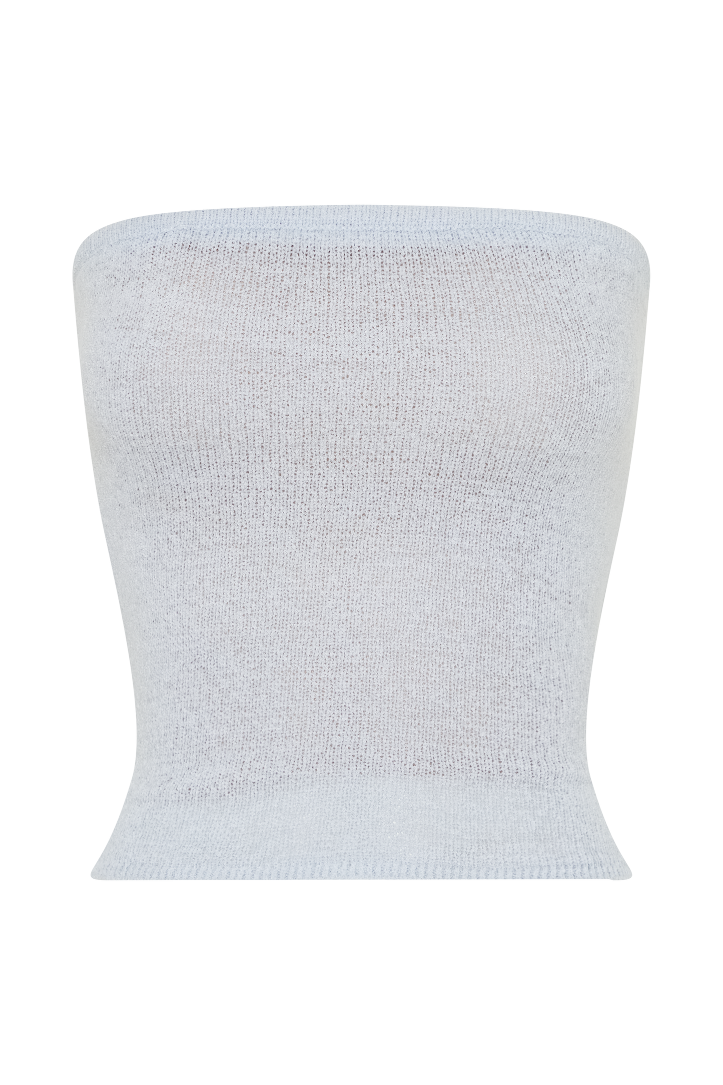 Top en tricot à nouer sans bretelles Phoebe - Bleu glace