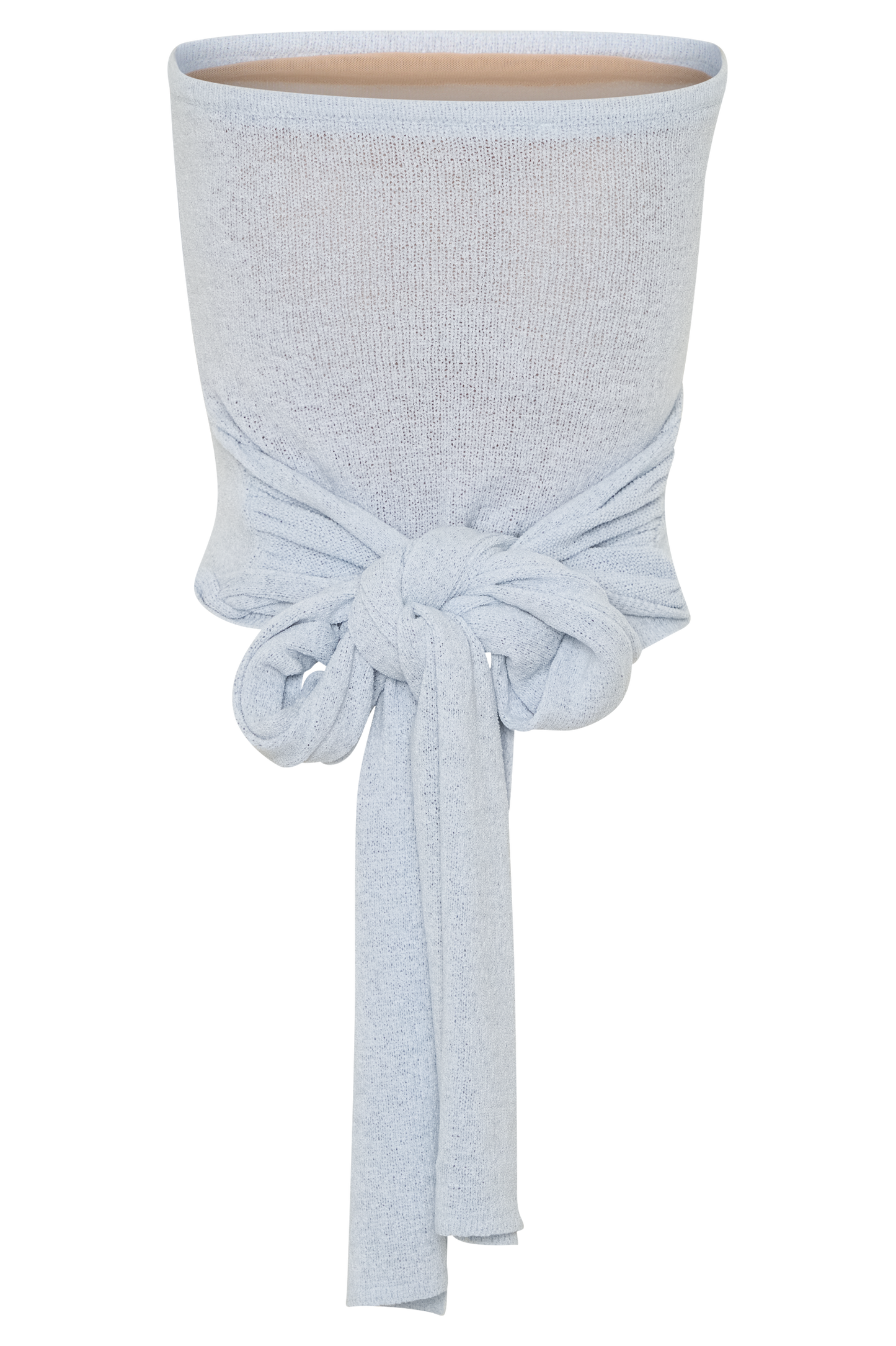 Top en tricot à nouer sans bretelles Phoebe - Bleu glace