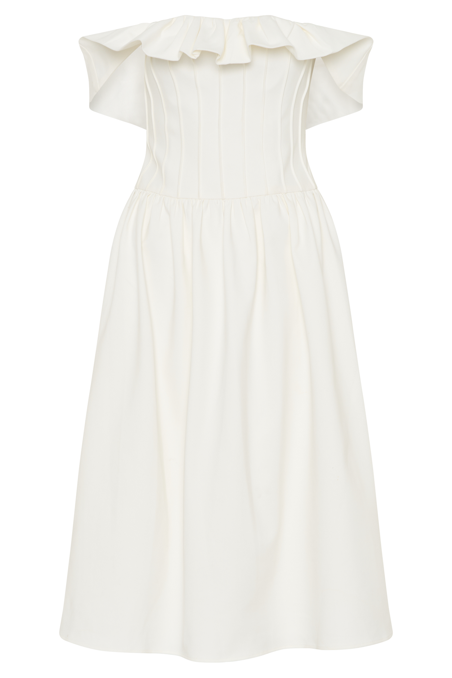 Robe midi en coton Orla sans bretelles - Blanc